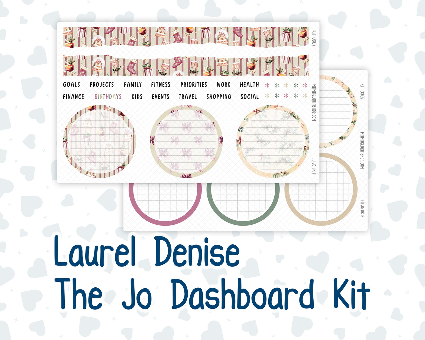 Kit 0307 - Laurel Denise The Jo Planner - Dashboard Kit - December - Velvet Hearth