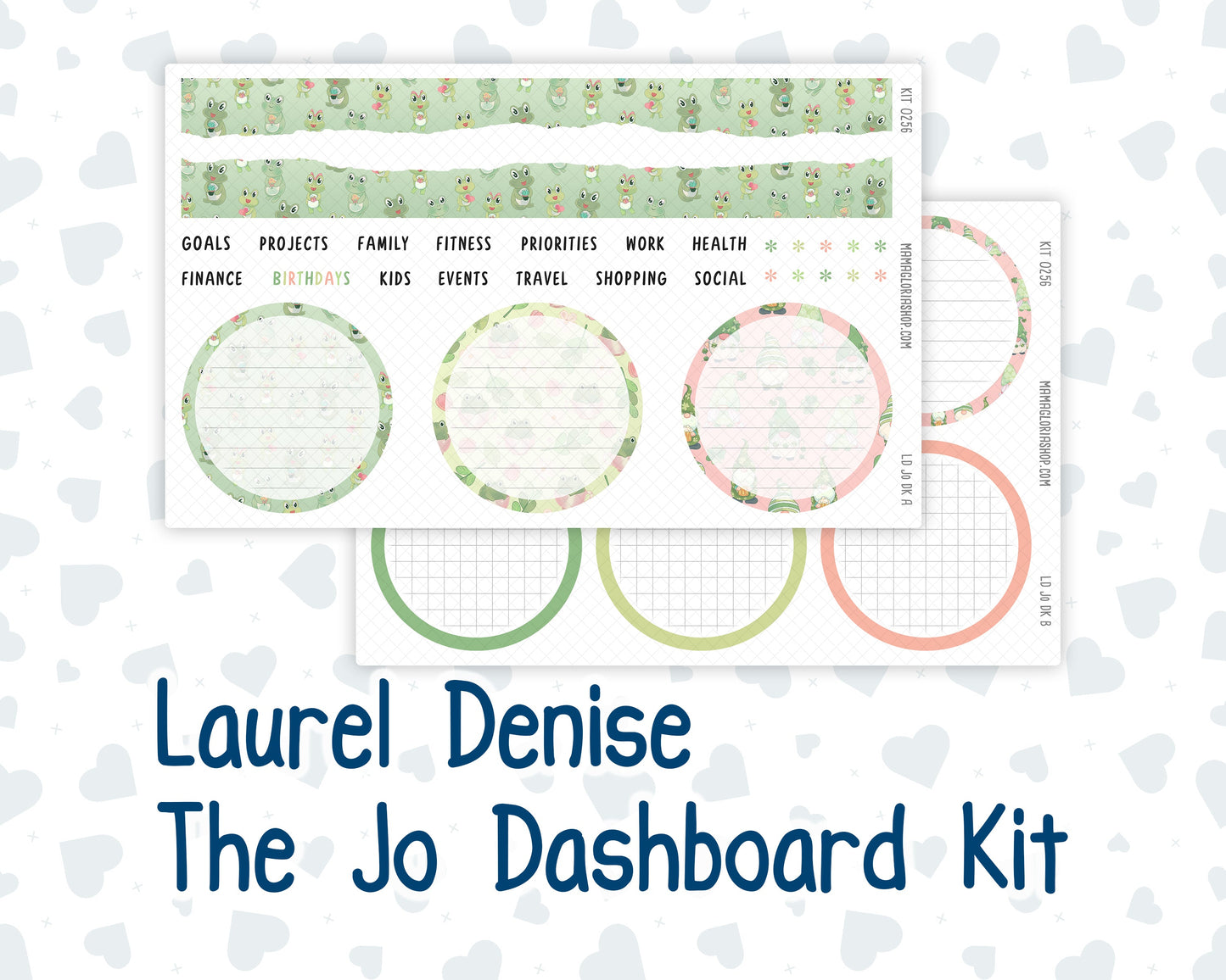 Kit 0256 - Laurel Denise The Jo Planner - Dashboard Kit - March - Froggy Luck