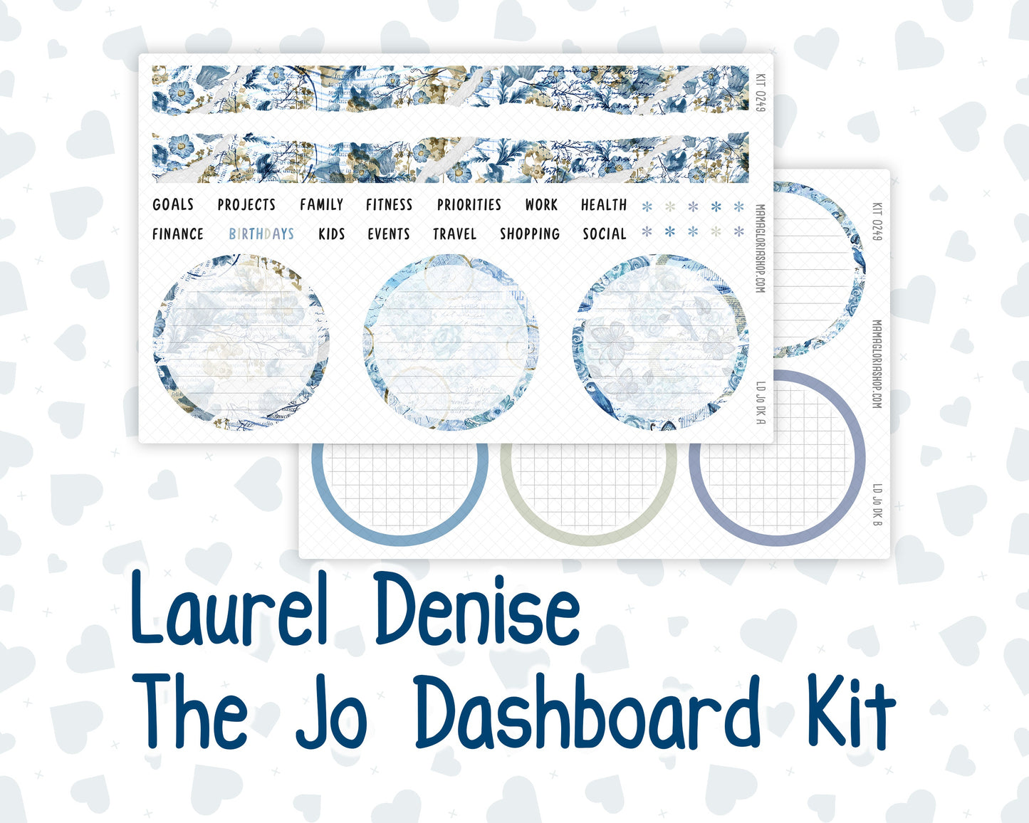 Kit 0249 - Laurel Denise The Jo Planner - Dashboard Kit - January - Icy Lace