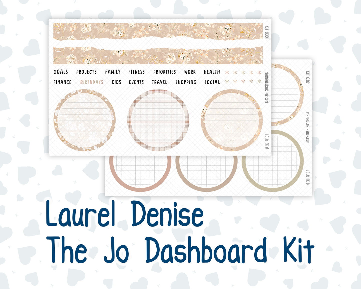 Kit 0301 - Laurel Denise The Jo Planner - Dashboard Kit - November - Sunday Comfort