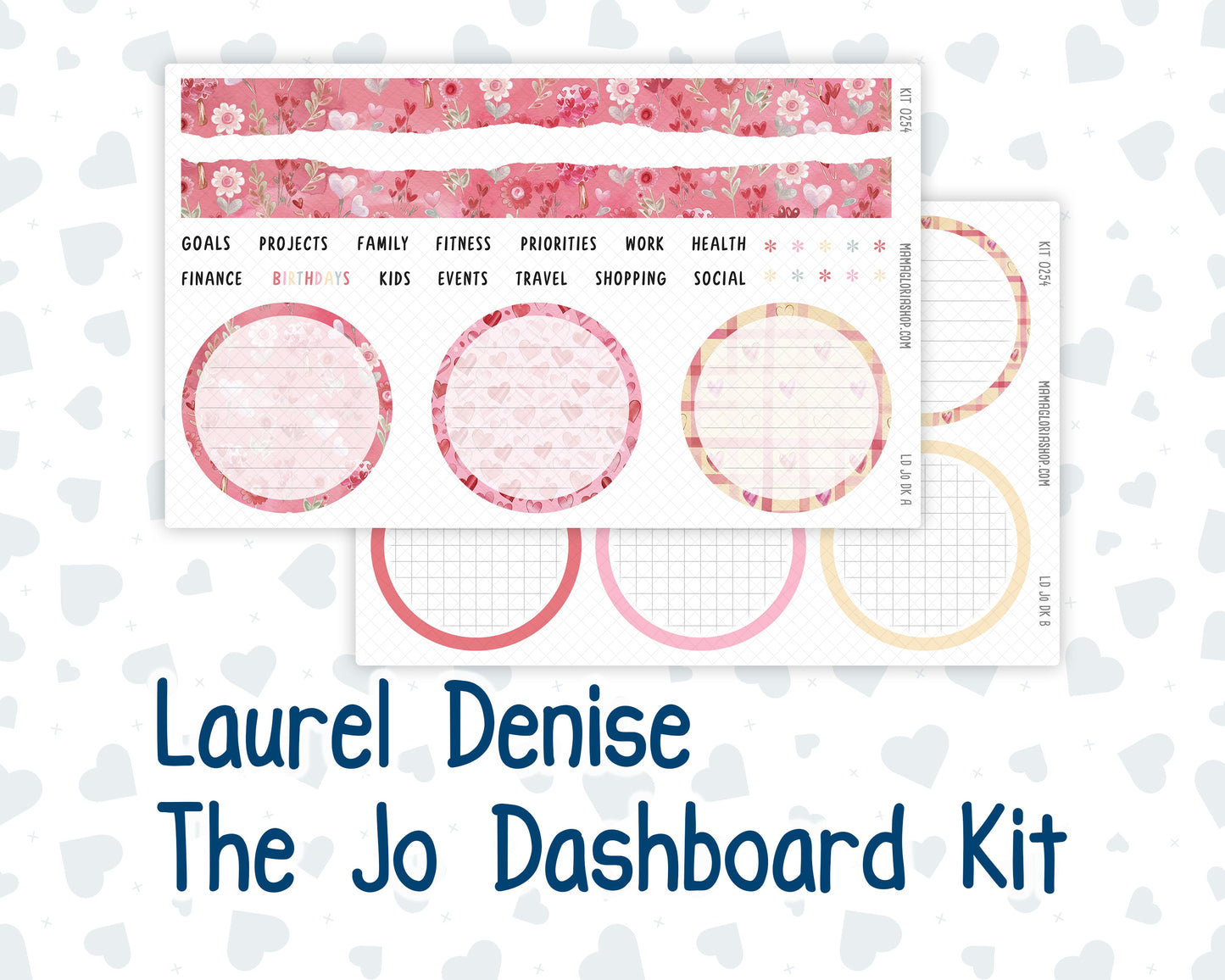 Kit 0254 - Laurel Denise The Jo Planner - Dashboard Kit - February - Valentine Village