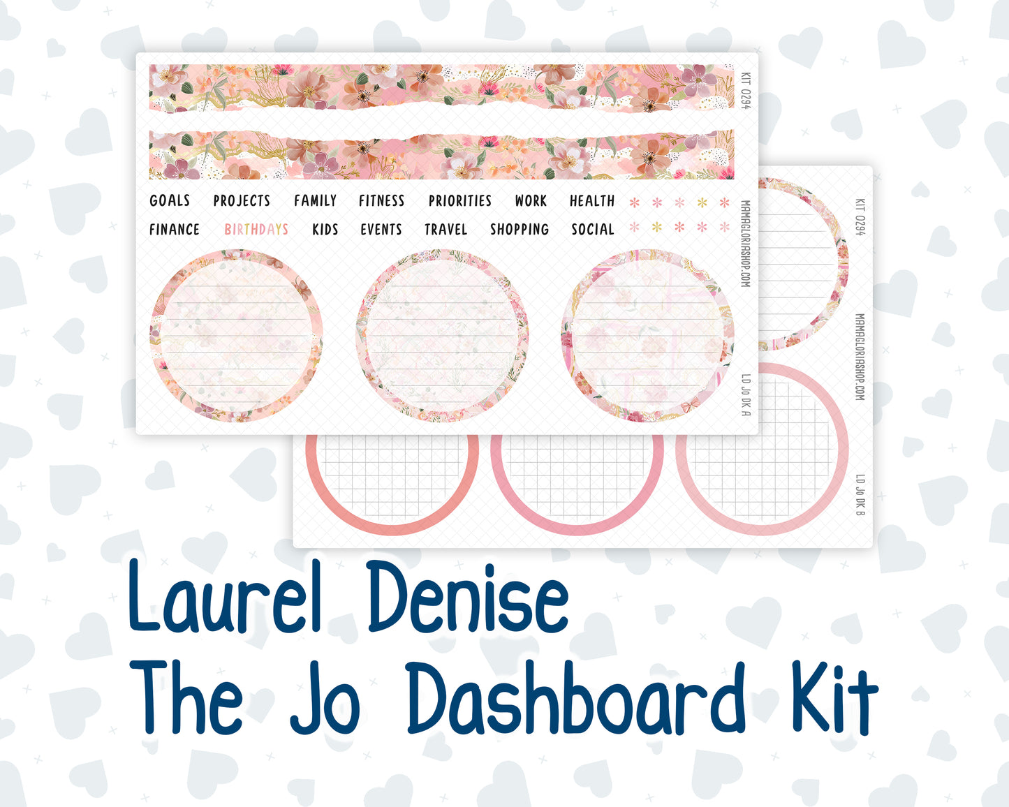Kit 0294 - Laurel Denise The Jo Planner - Dashboard Kit - September - Rosy Reveria