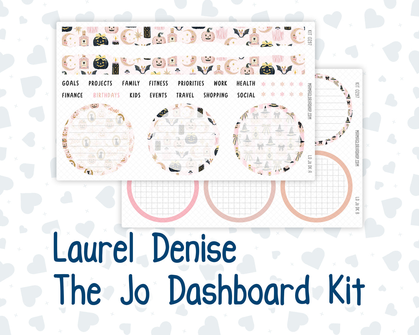 Kit 0297 - Laurel Denise The Jo Planner - Dashboard Kit - October - Pink Spell