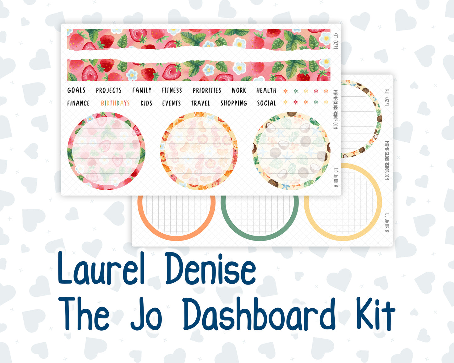 Kit 0271 - Laurel Denise The Jo Planner - Dashboard Kit - June - Strawberry Shore