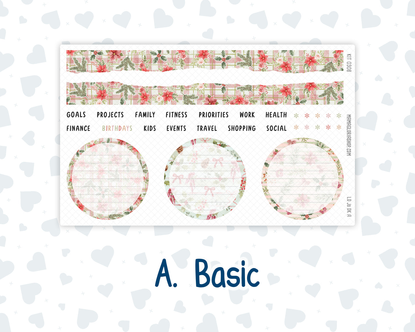 Kit 0308 - Laurel Denise The Jo Planner - Dashboard Kit - December - Knit & Holly