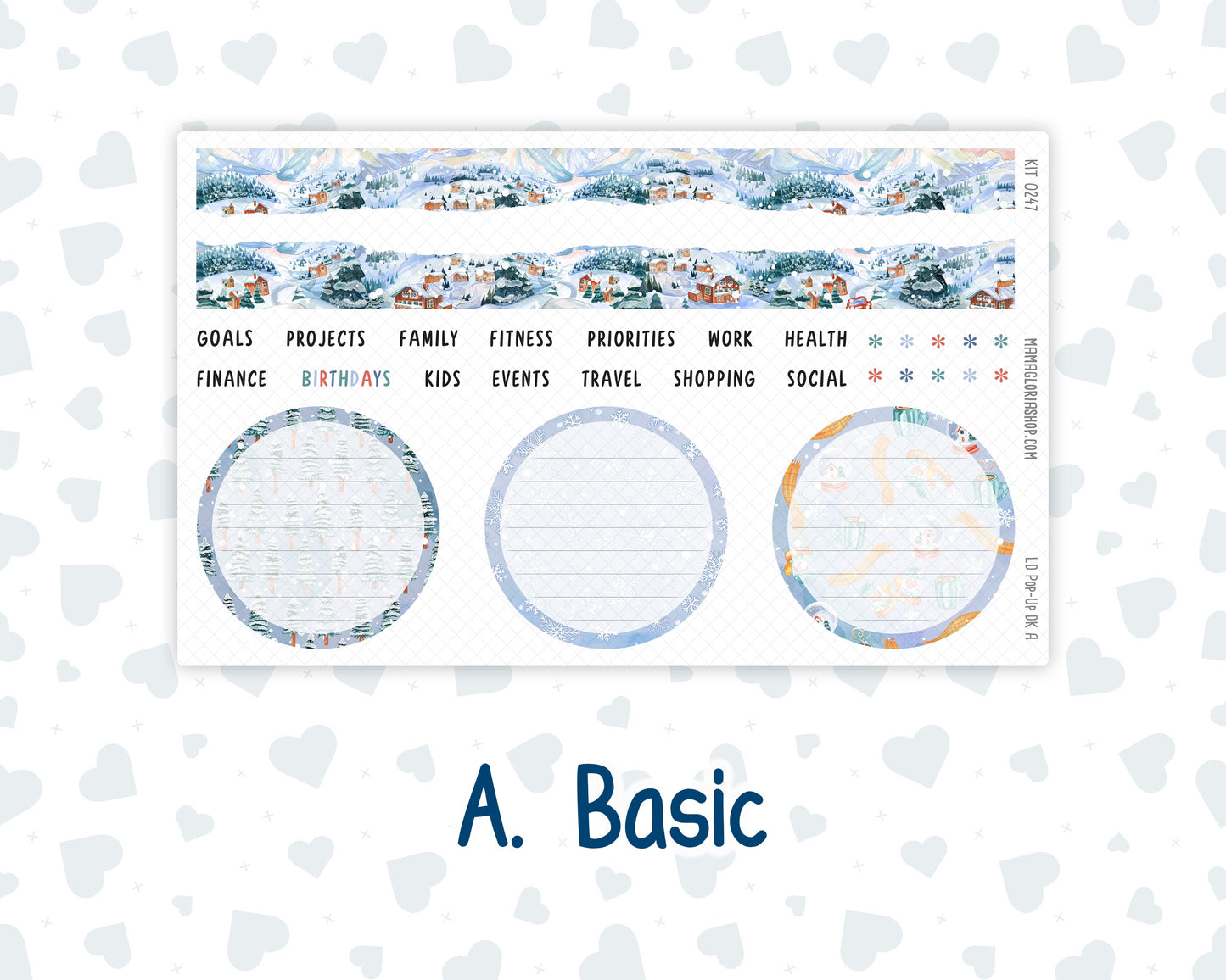 Kit 0247 - Laurel Denise Pop-Up - Dashboard Kit - December - Snow Day Adventures