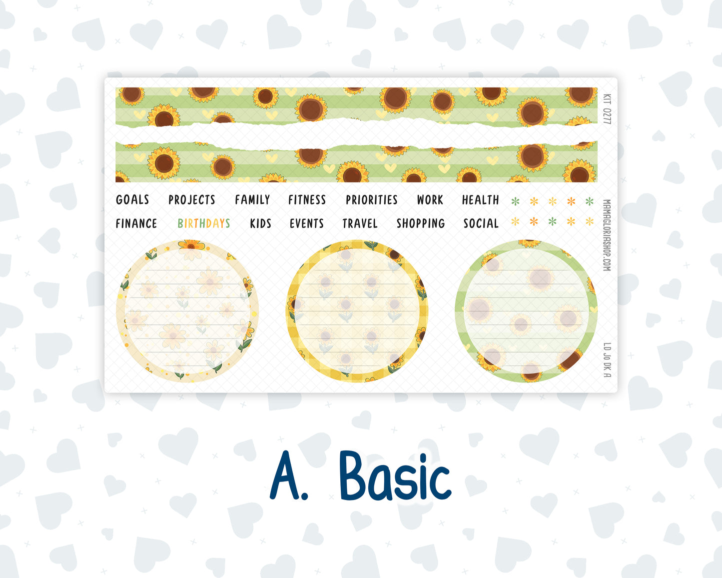 Kit 0277 - Laurel Denise The Jo Planner - Dashboard Kit - August - Sunflower Drama Club