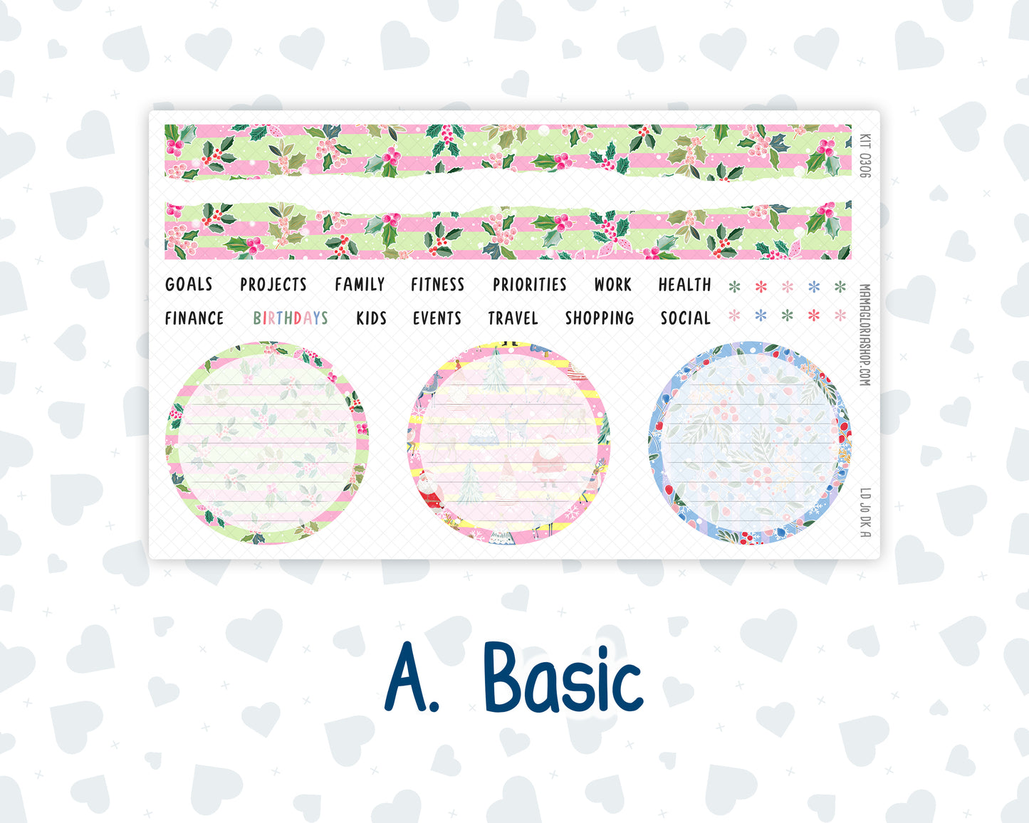 Kit 0306 - Laurel Denise The Jo Planner - Dashboard Kit - December - Jolly Mischief