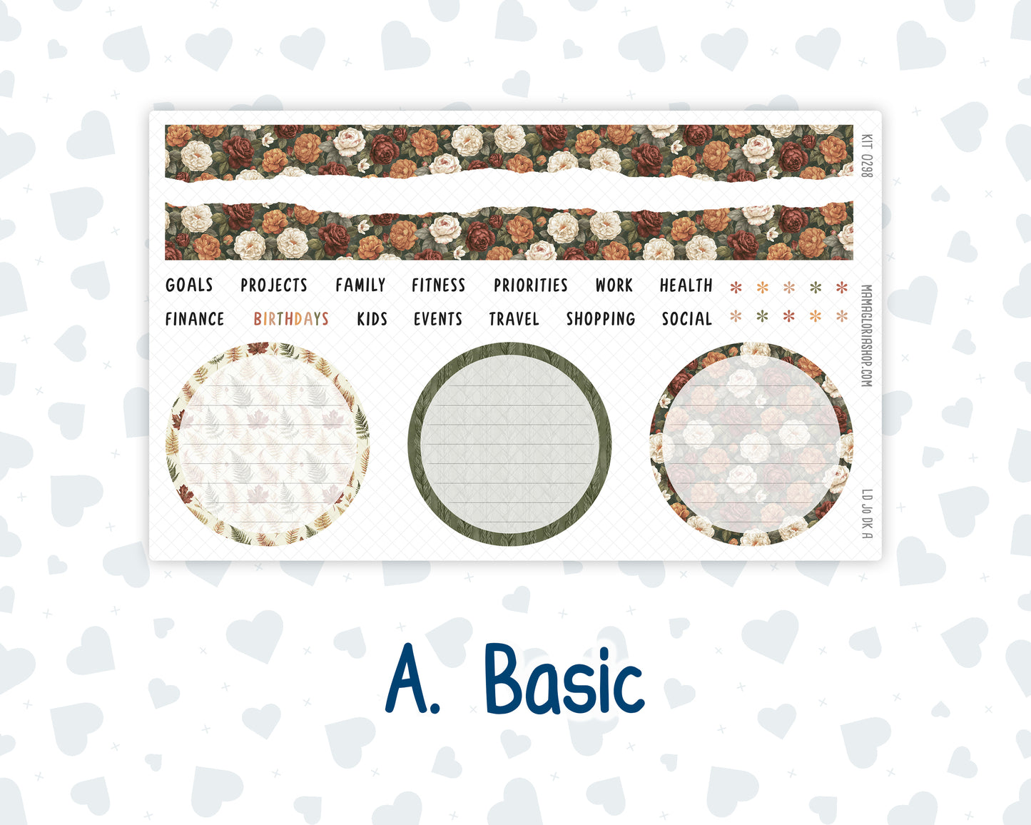 Kit 0298 - Laurel Denise The Jo Planner - Dashboard Kit - October - Velvet Bloom