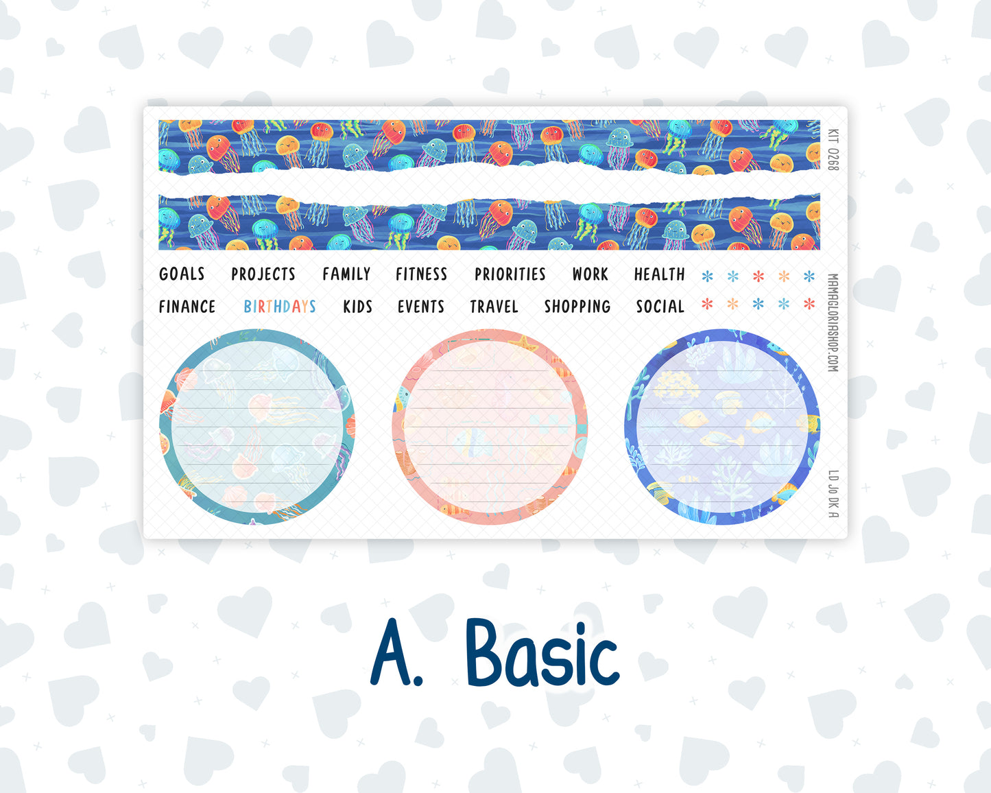 Kit 0268 - Laurel Denise The Jo Planner - Dashboard Kit - June - Sea Sweeties