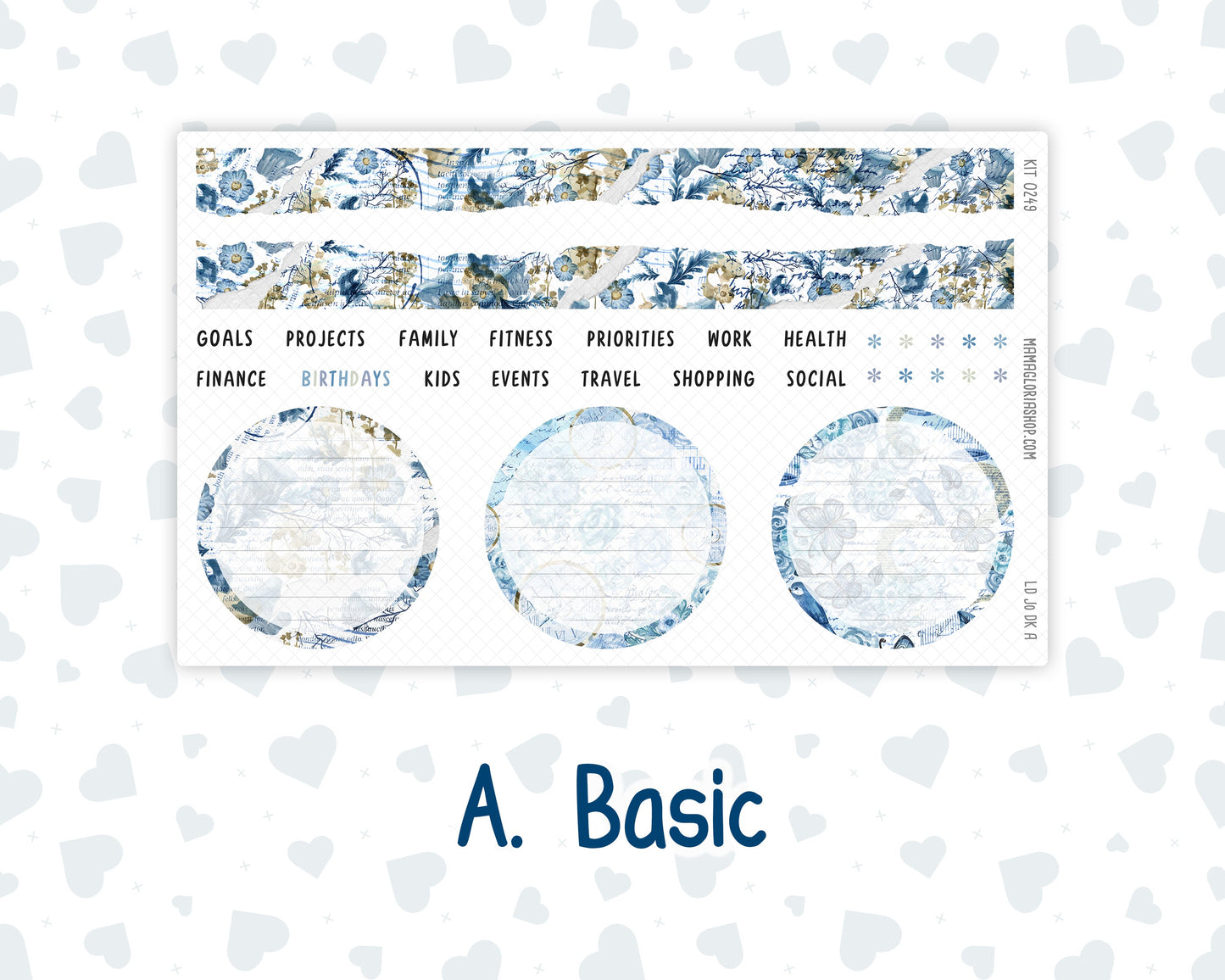 Kit 0249 - Laurel Denise The Jo Planner - Dashboard Kit - January - Icy Lace