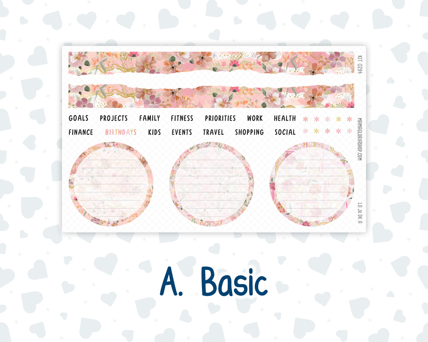 Kit 0294 - Laurel Denise The Jo Planner - Dashboard Kit - September - Rosy Reveria