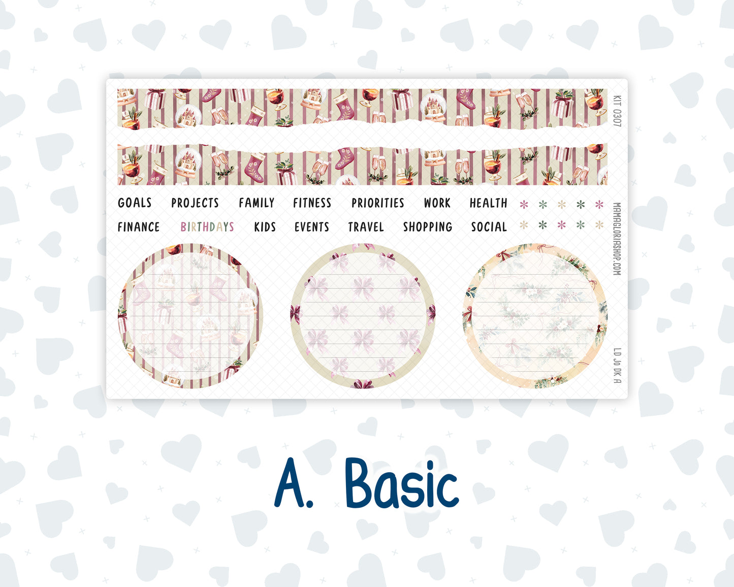 Kit 0307 - Laurel Denise The Jo Planner - Dashboard Kit - December - Velvet Hearth