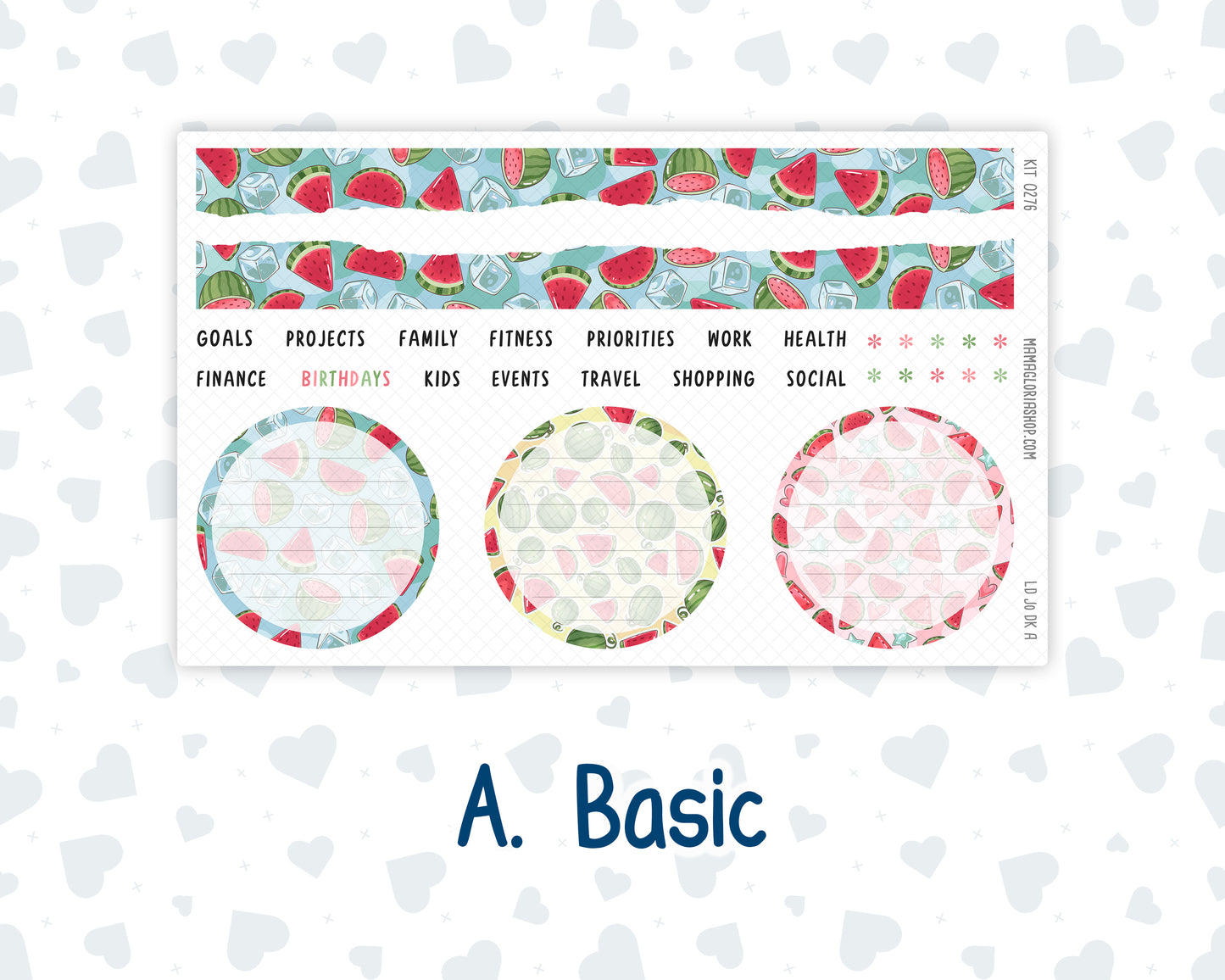 Kit 0276 - Laurel Denise The Jo Planner - Dashboard Kit - July - Melon Crush