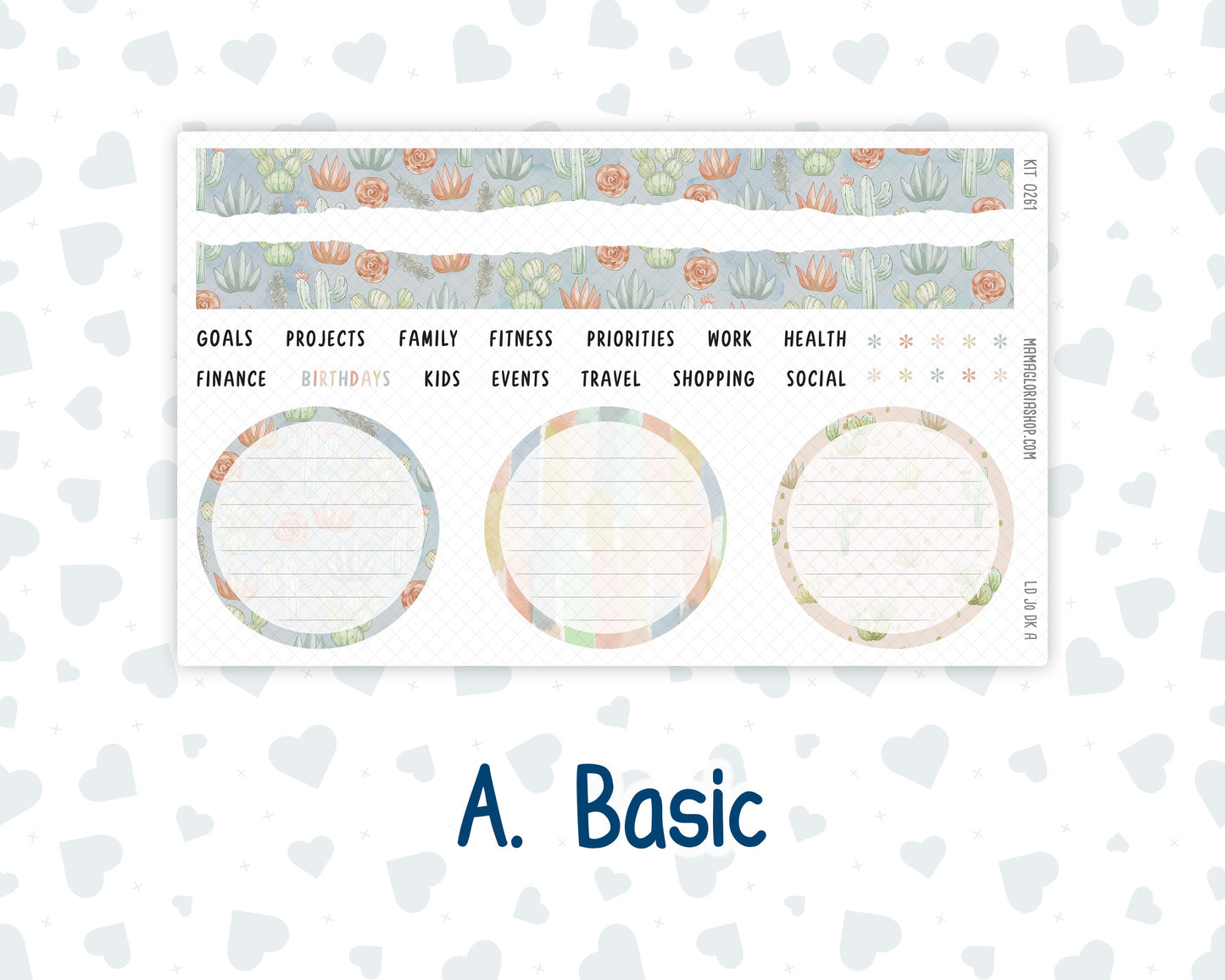 Kit 0261 - Laurel Denise The Jo Planner - Dashboard Kit - April - Llama Spring