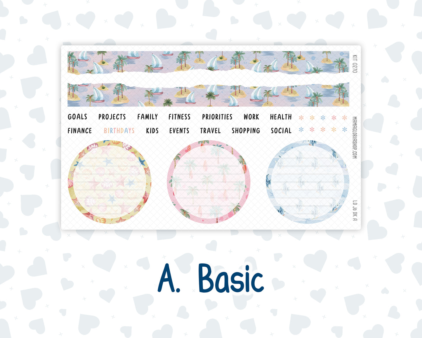 Kit 0270 - Laurel Denise The Jo Planner - Dashboard Kit - June - Beachside Bliss
