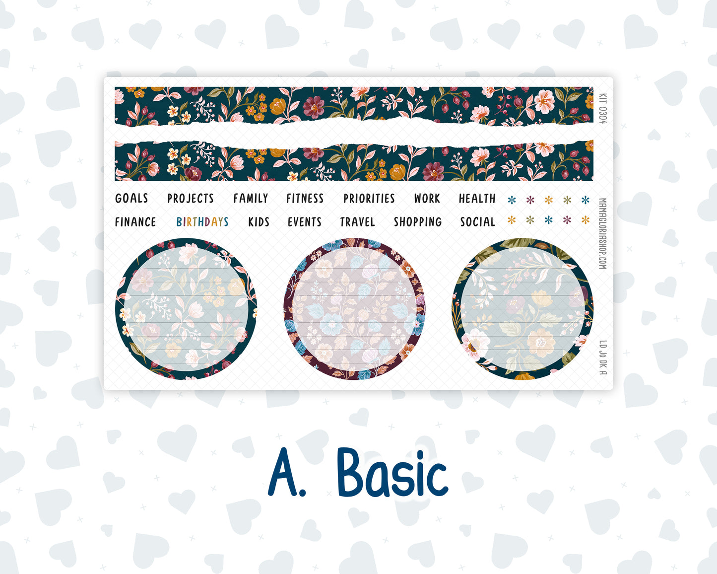Kit 0304 - Laurel Denise The Jo Planner - Dashboard Kit - November - Autumn In Bloom