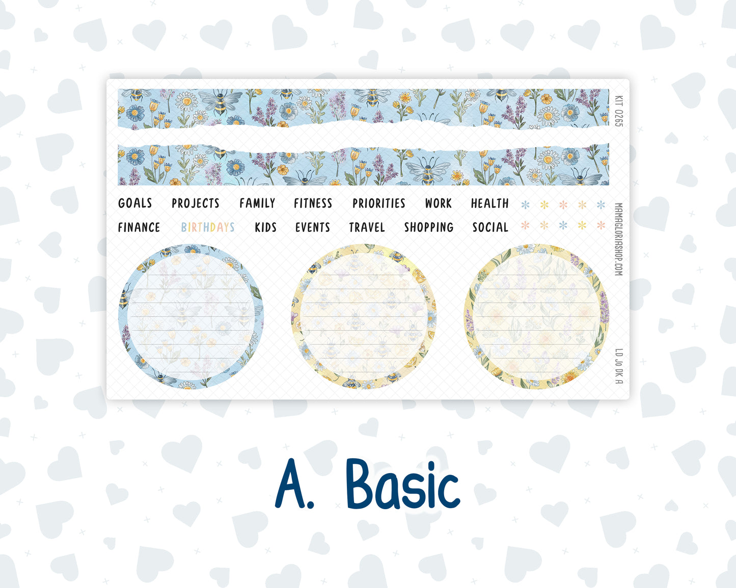 Kit 0265 - Laurel Denise The Jo Planner - Dashboard Kit - May - Honeybee Sky