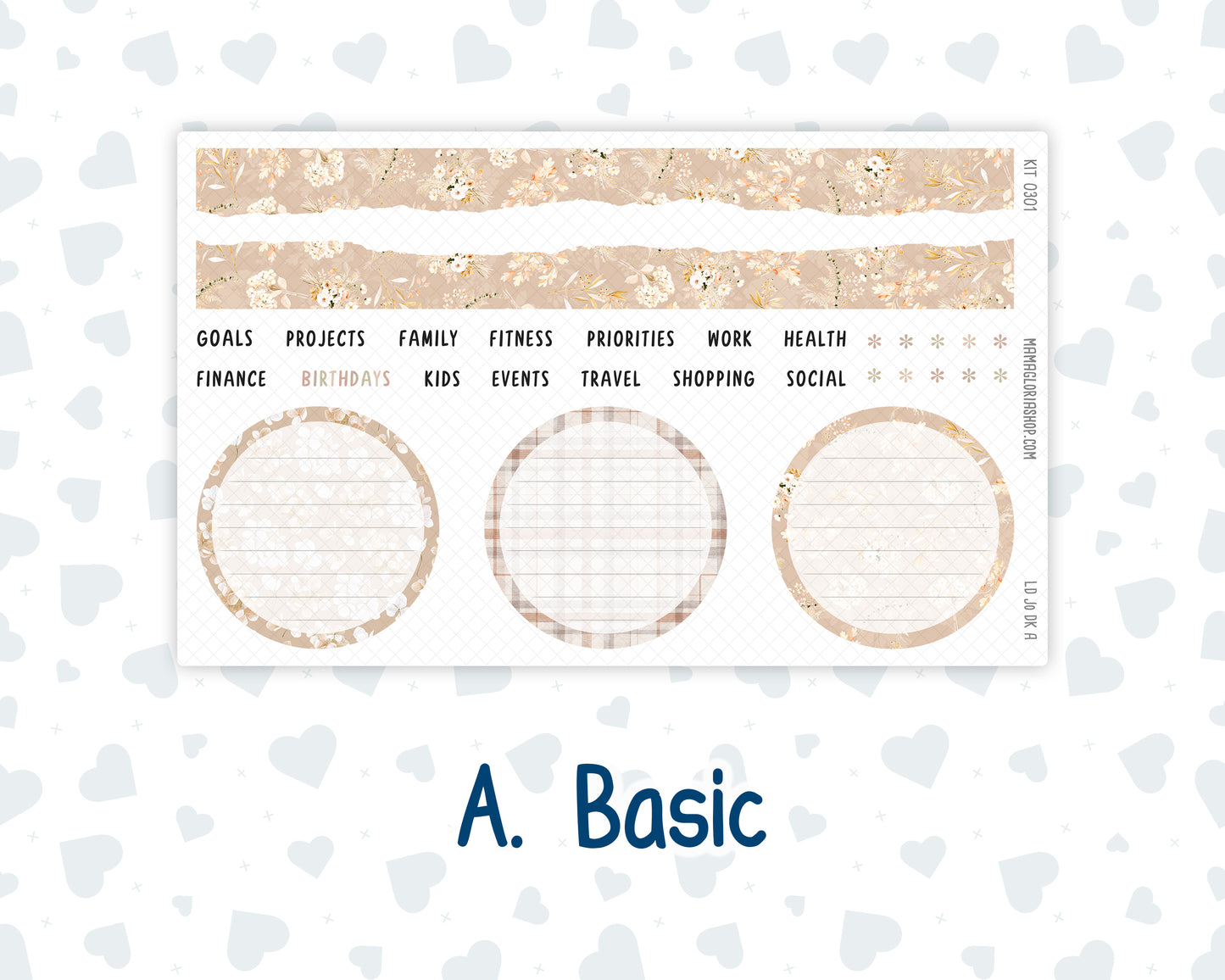 Kit 0301 - Laurel Denise The Jo Planner - Dashboard Kit - November - Sunday Comfort