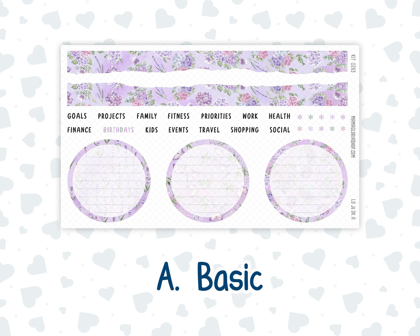 Kit 0263 - Laurel Denise The Jo Planner - Dashboard Kit - April - Lavender Drift