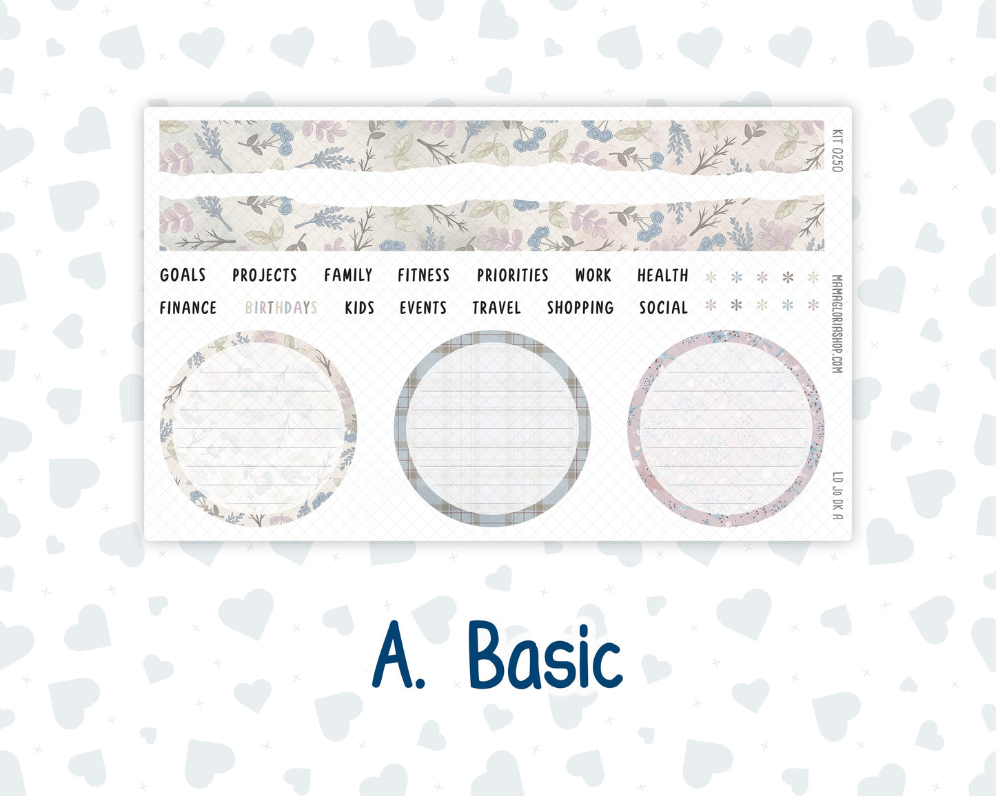 Kit 0250 - Laurel Denise The Jo Planner - Dashboard Kit - Quiet January