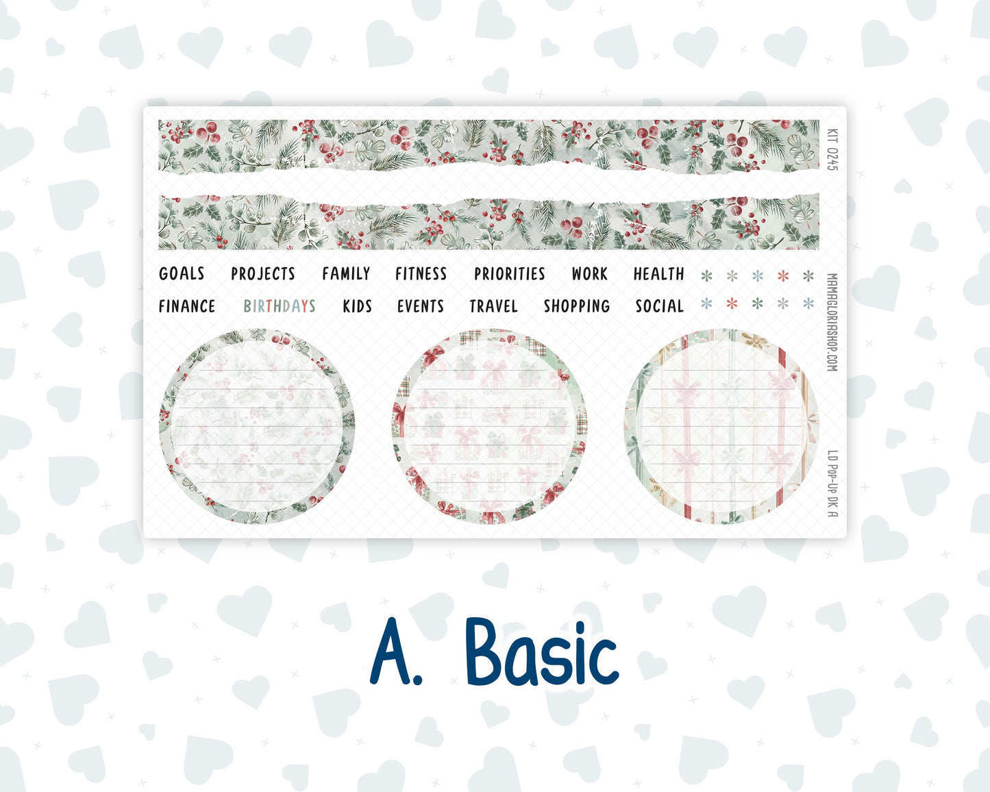 Kit 0245 - Laurel Denise Pop-Up - Dashboard Kit - December - Vintage Christmas