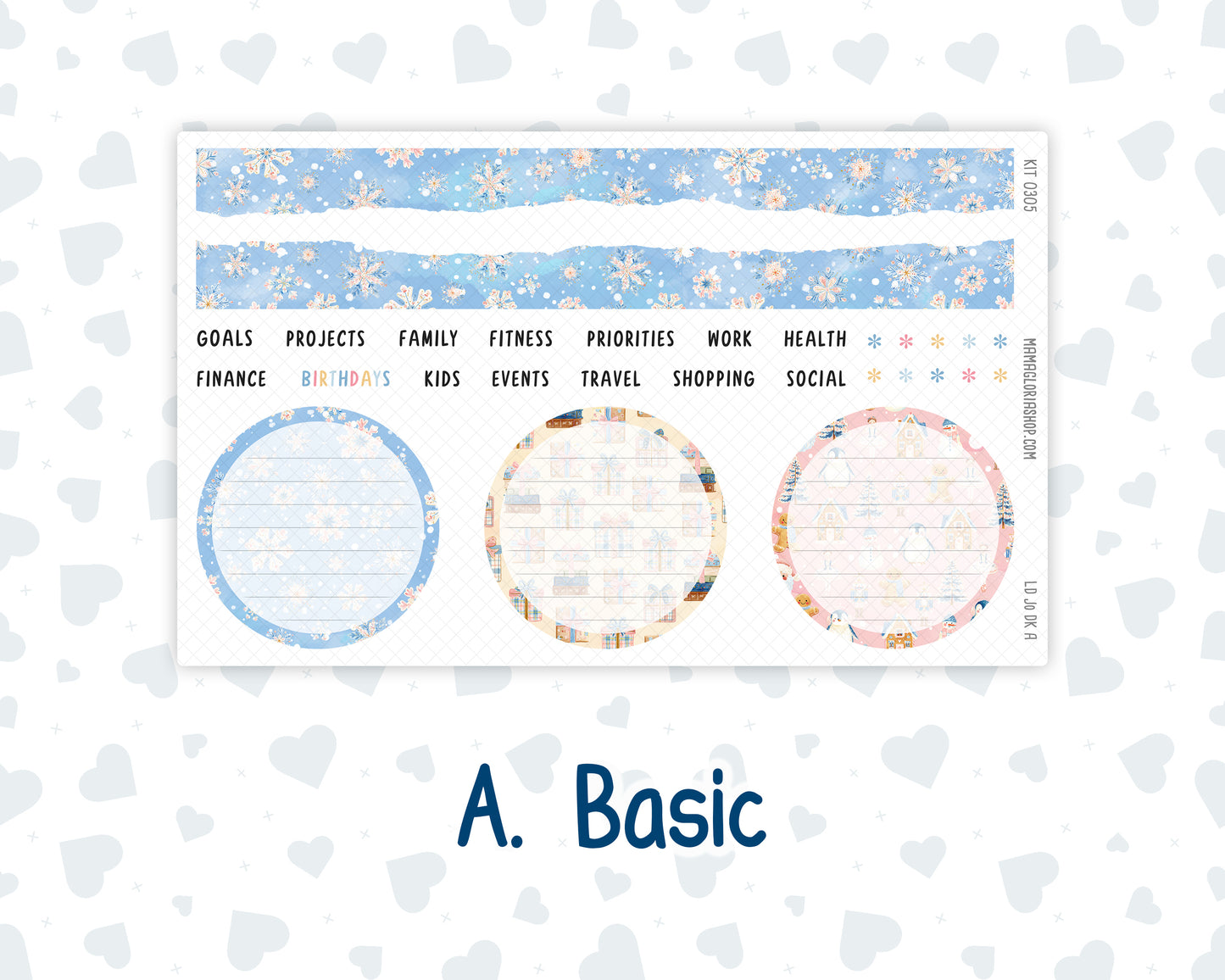 Kit 0305 - Laurel Denise The Jo Planner - Dashboard Kit - December - Sugarplum Parade