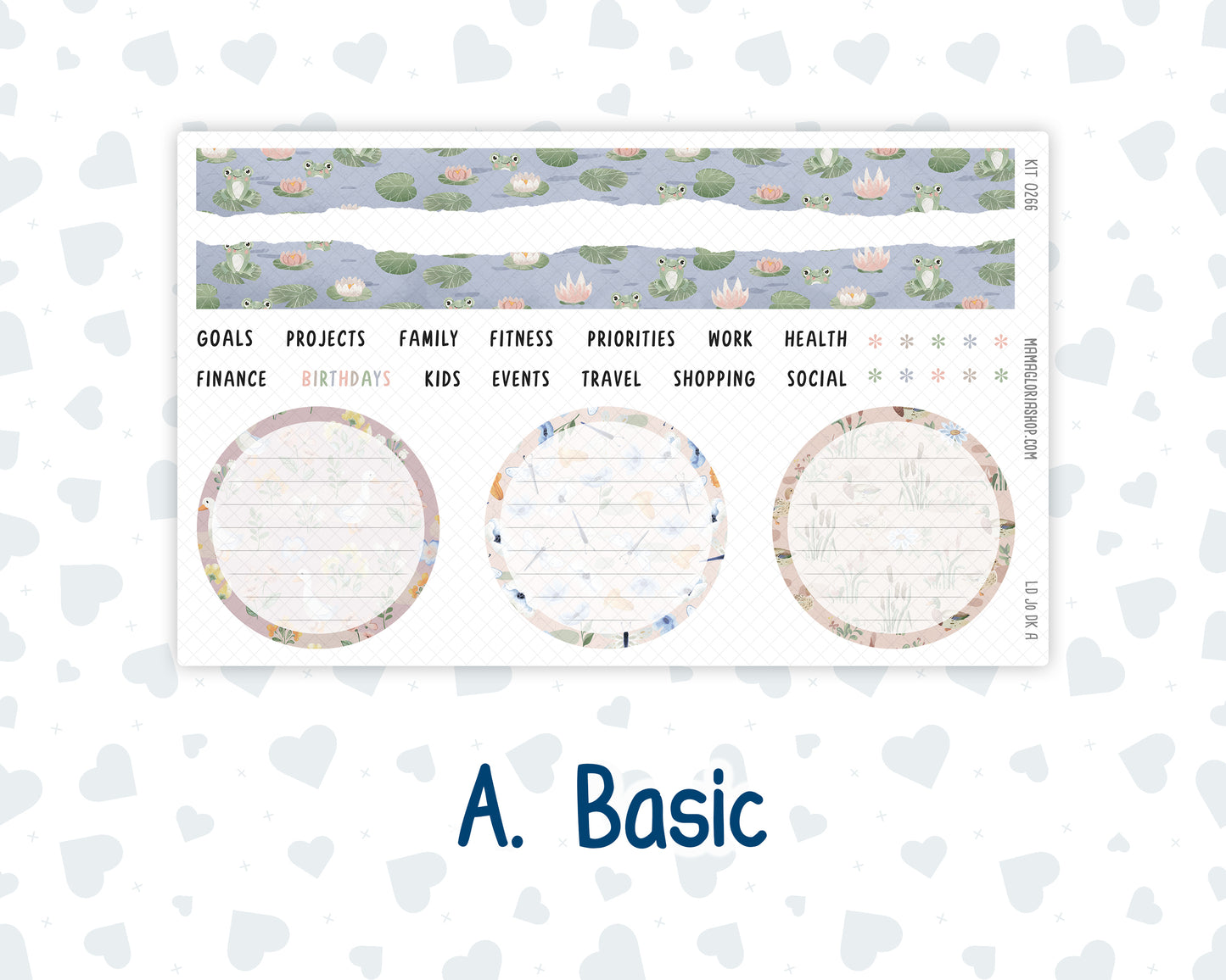 Kit 0266 - Laurel Denise The Jo Planner - Dashboard Kit - May - Froggy Lake Picnic