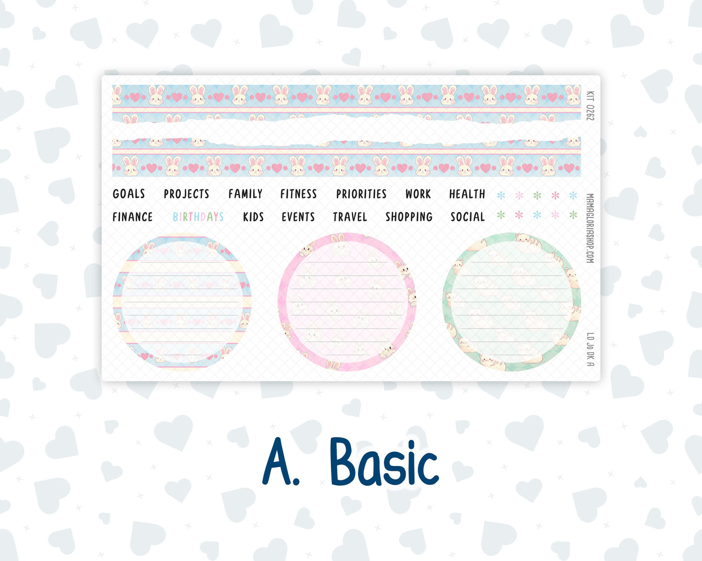 Kit 0262 - Laurel Denise The Jo Planner - Dashboard Kit - April - Spring Puffs