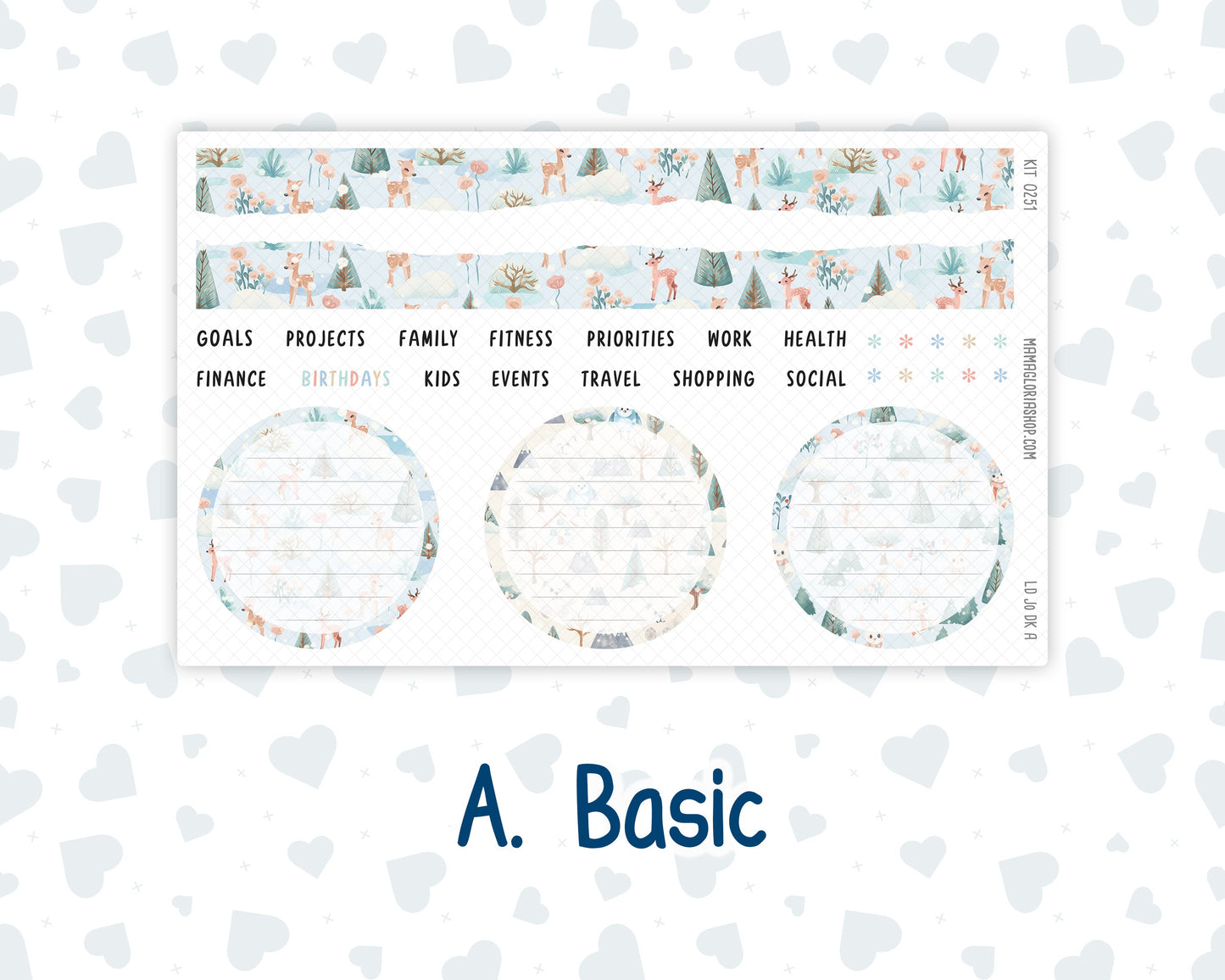 Kit 0251 - Laurel Denise The Jo Planner - Dashboard Kit - January - Pine & Paws