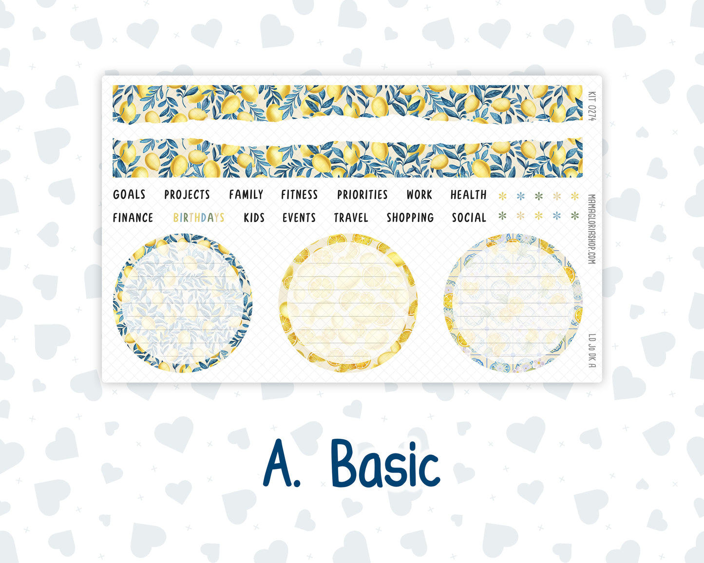 Kit 0274 - Laurel Denise The Jo Planner - Dashboard Kit - July - Sunny Lemon Shore