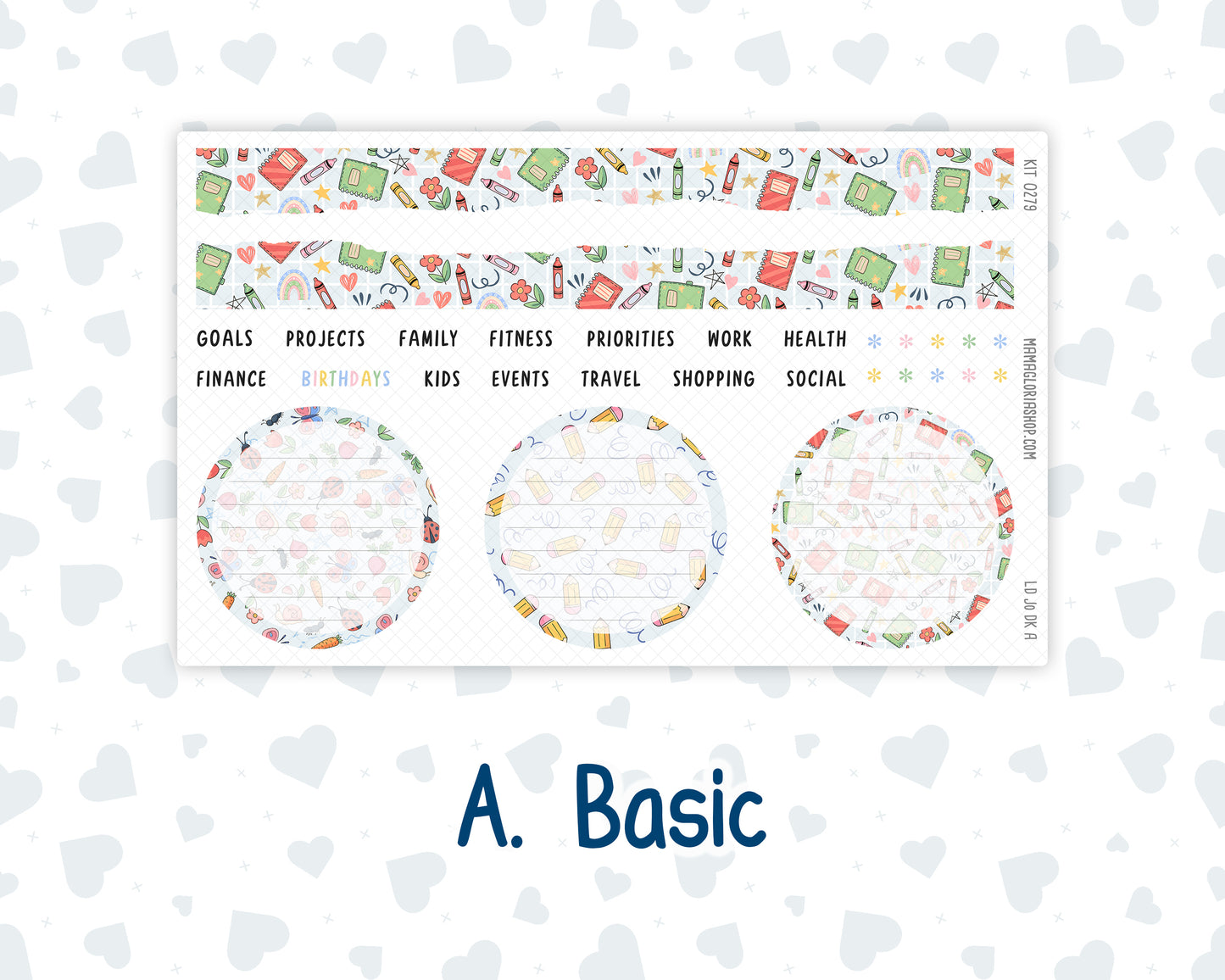 Kit 0279 - Laurel Denise The Jo Planner - Dashboard Kit - August - Not Ready For School
