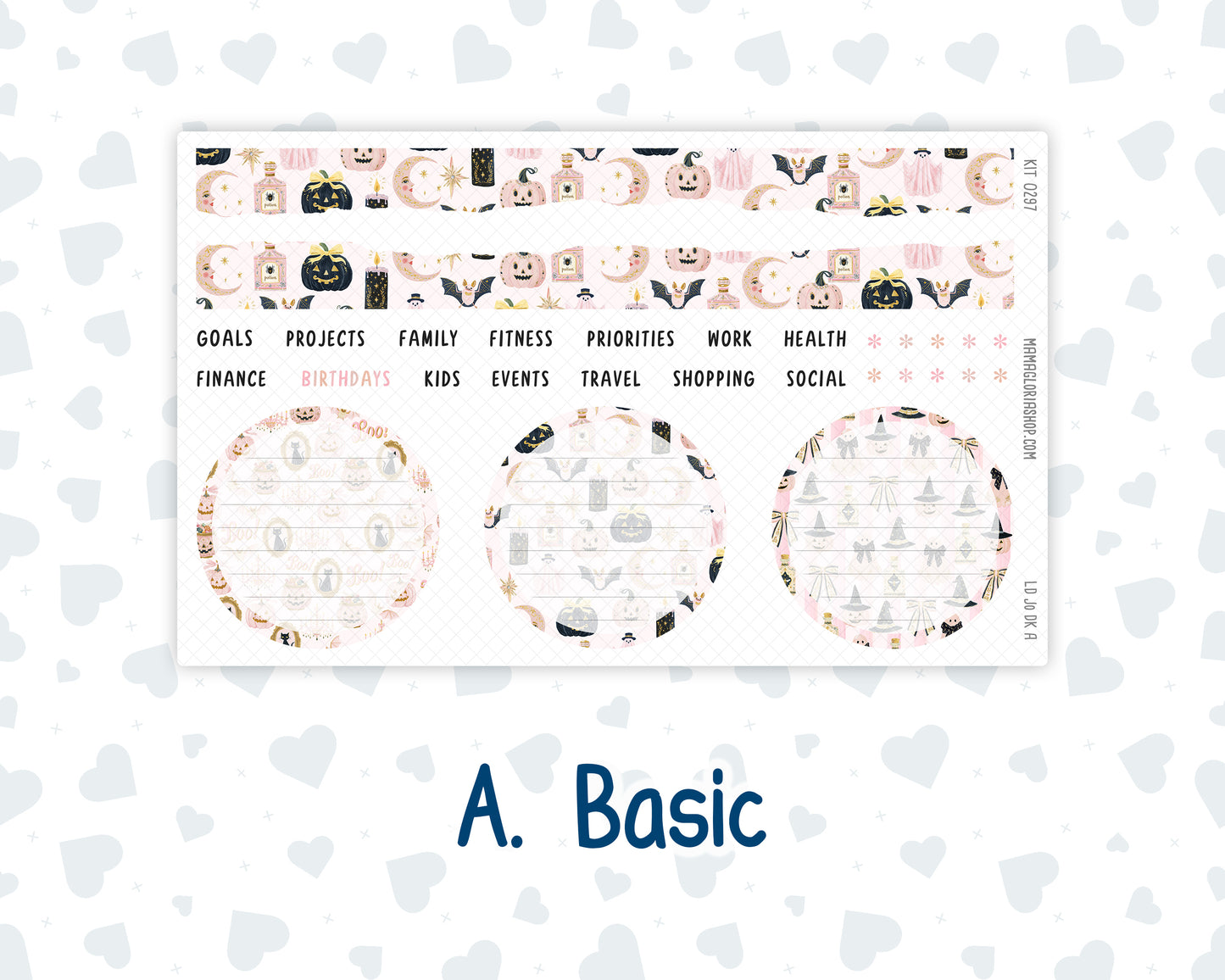 Kit 0297 - Laurel Denise The Jo Planner - Dashboard Kit - October - Pink Spell