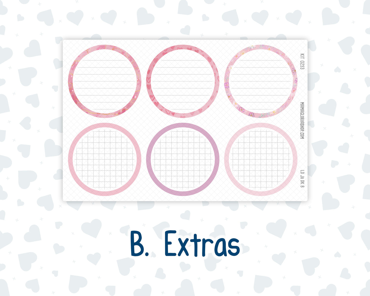 Kit 0253 - Laurel Denise The Jo Planner - Dashboard Kit - February - Rosy Daydreams