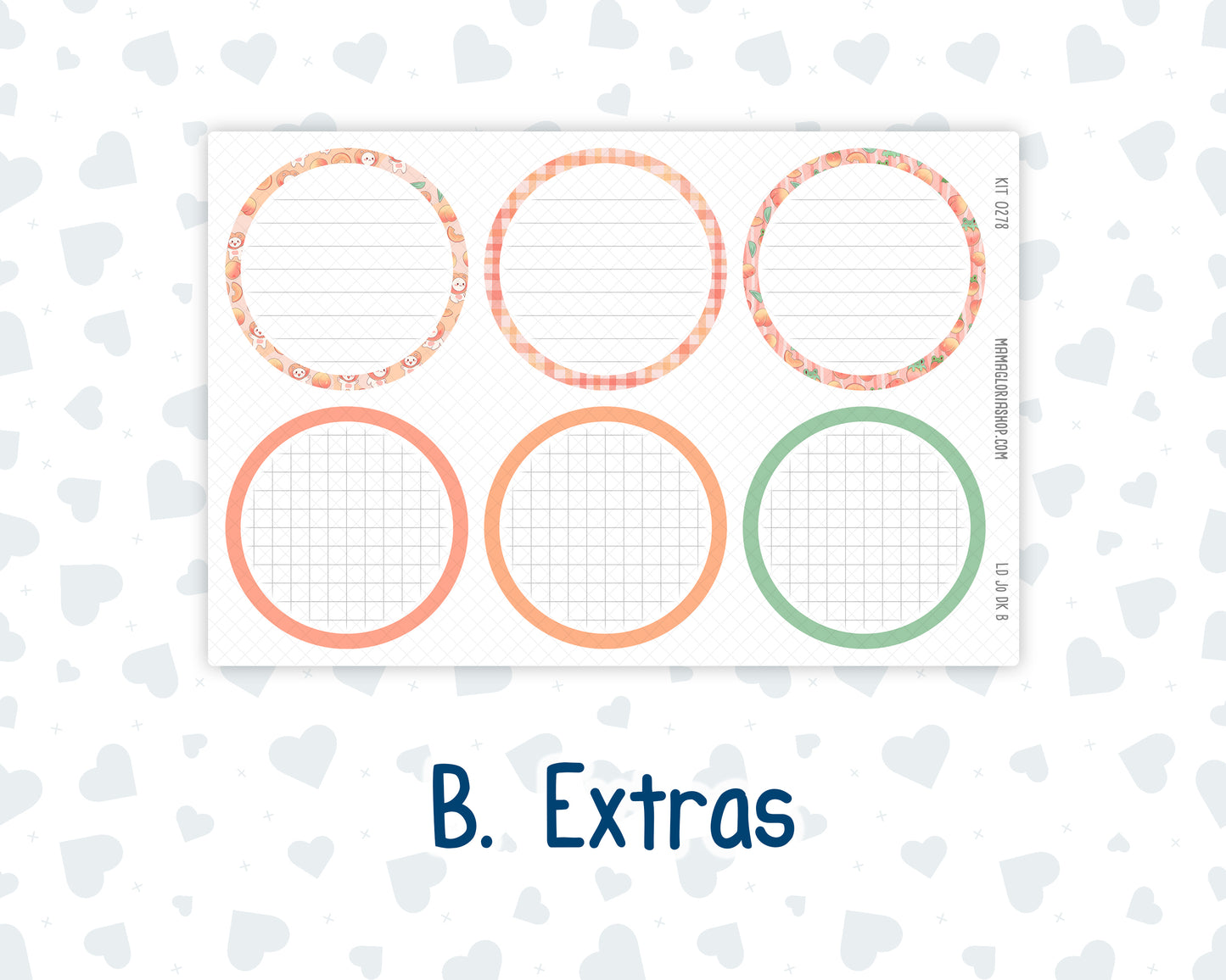 Kit 0278 - Laurel Denise The Jo Planner - Dashboard Kit - August - Oops, All Peaches
