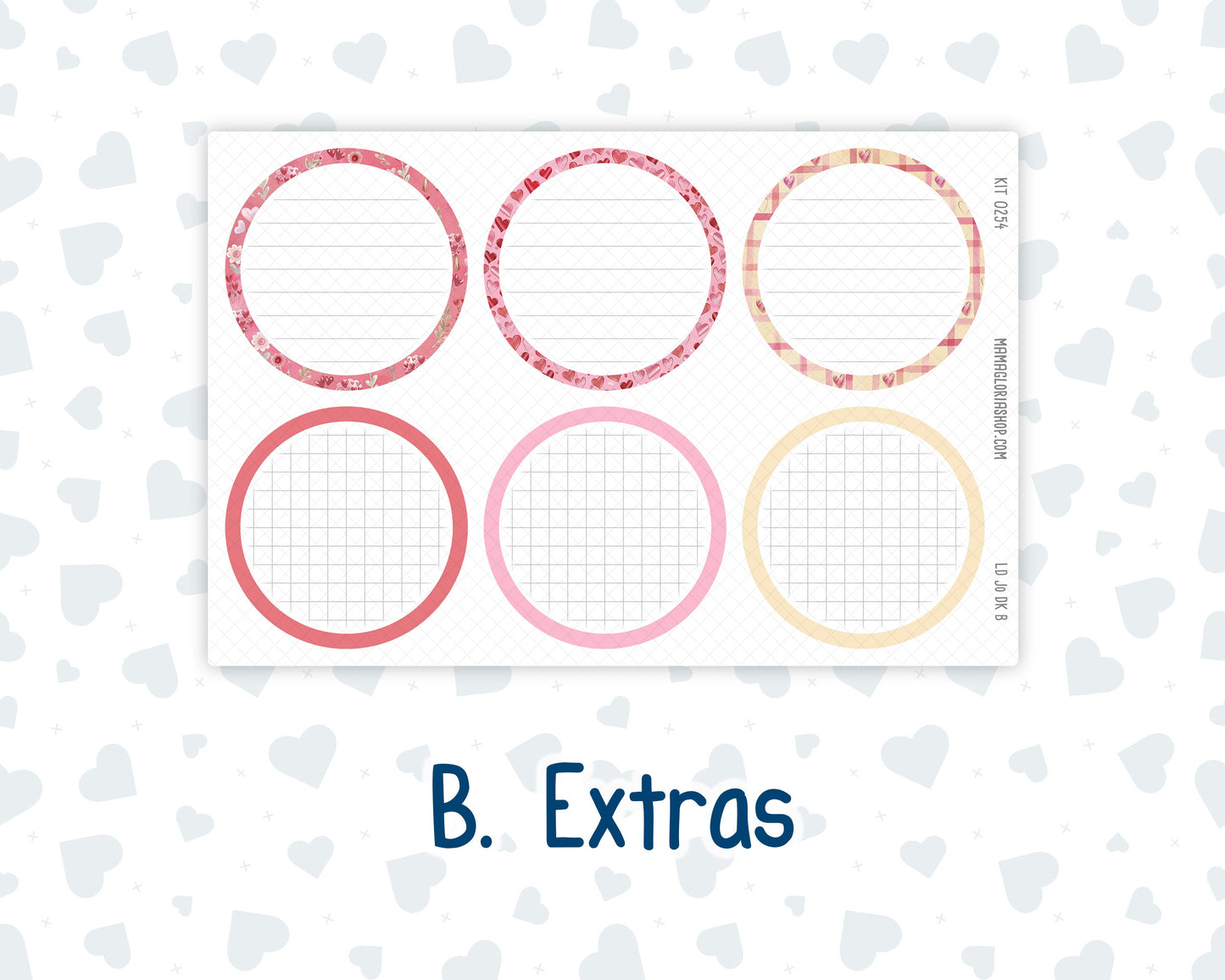 Kit 0254 - Laurel Denise The Jo Planner - Dashboard Kit - February - Valentine Village