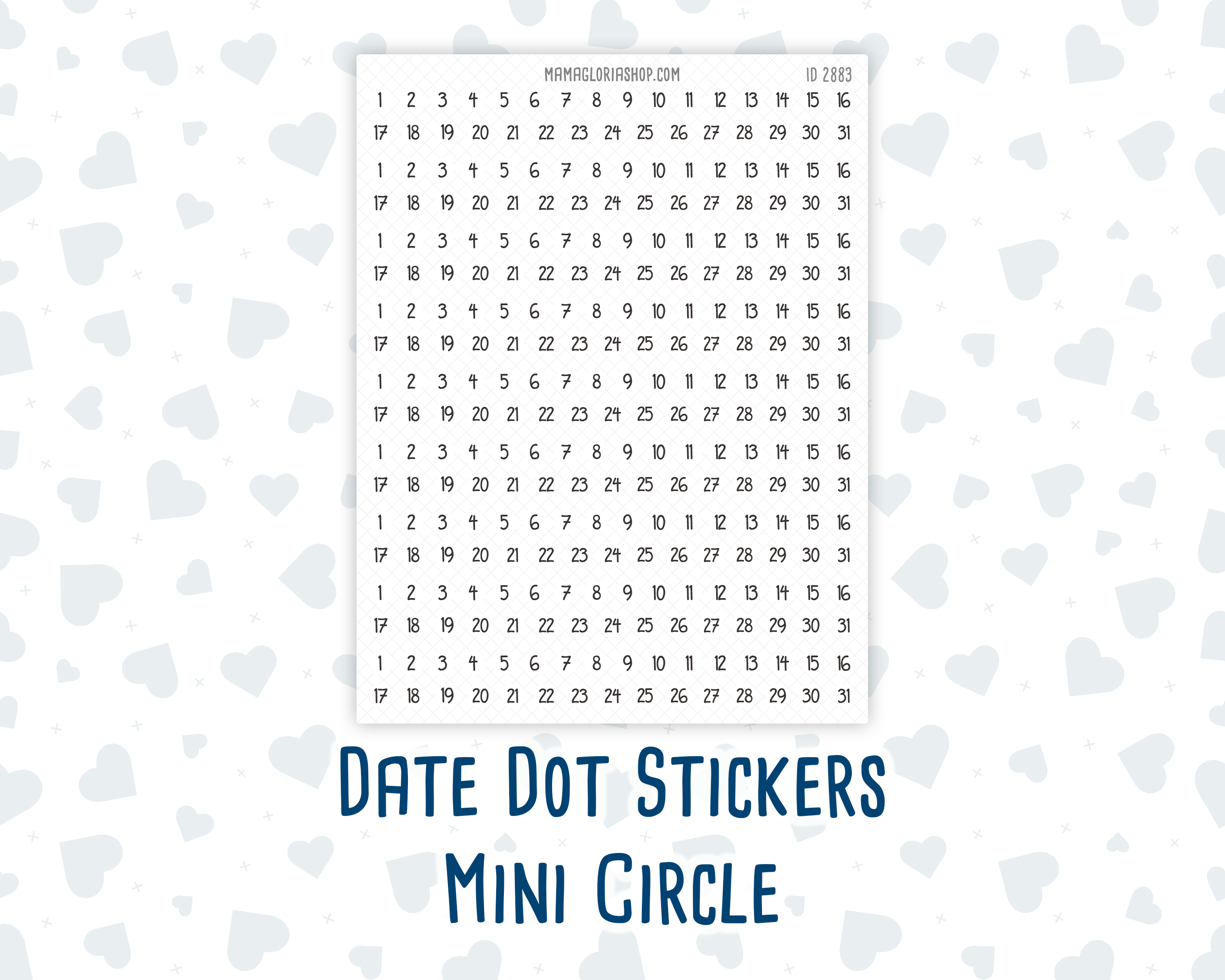 Dot Notation Datetime Date Dot Stickers – Mini Circle | Simple Collection – mamagloriashop