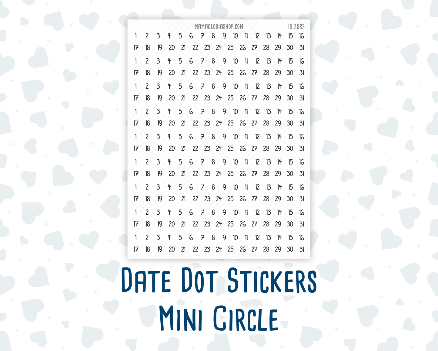 Date Dot Stickers – Mini Circle | Simple Collection