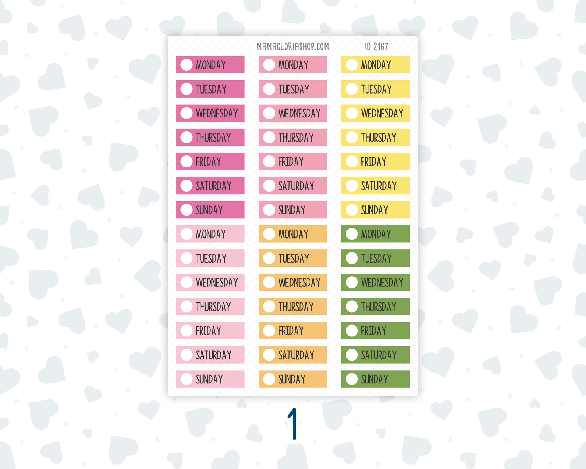 Days Of The Week - Brush Stroke - Label - Stickers For Planners ...