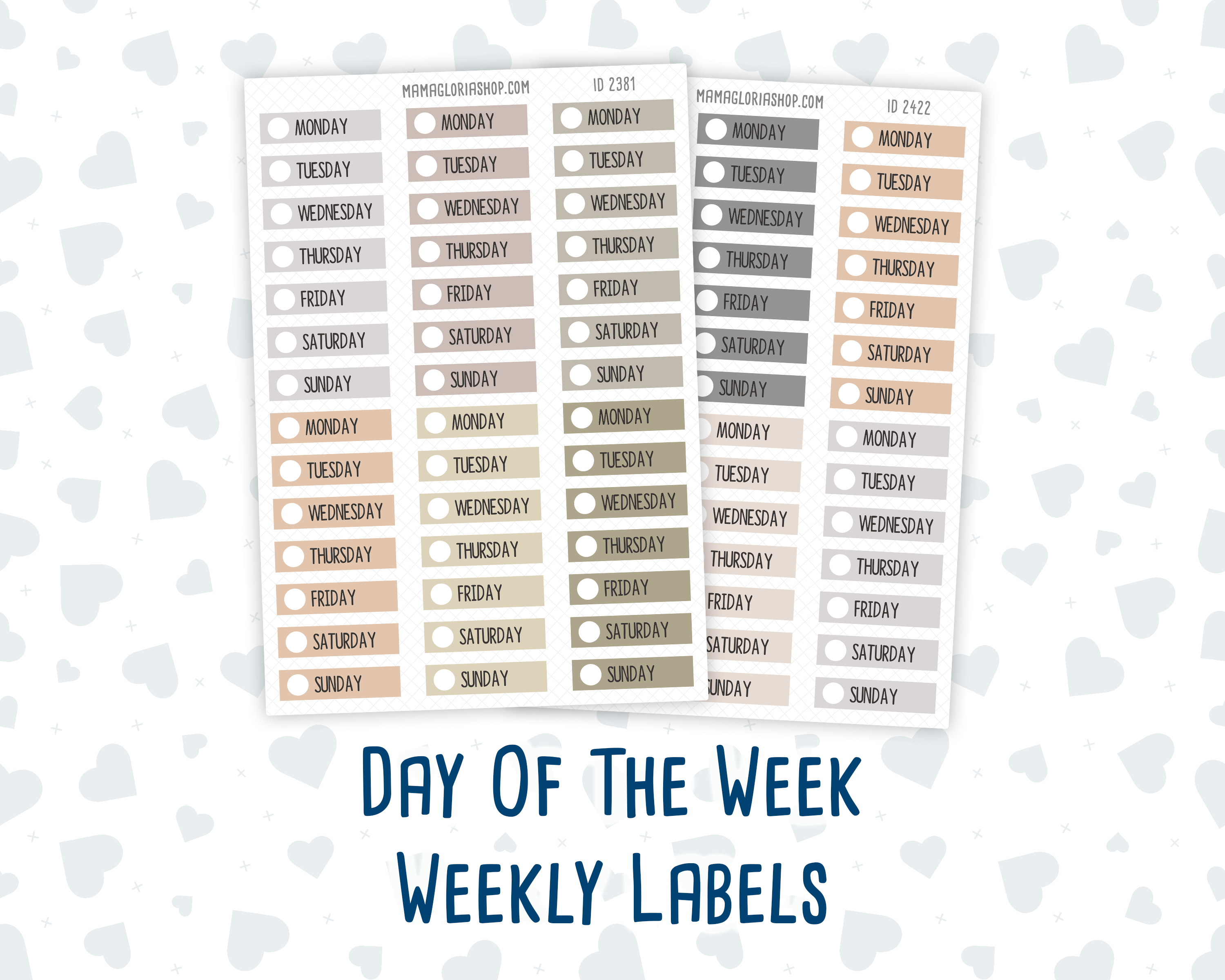 Days Of The Week - Brush Stroke - Label - Stickers For Planners ...
