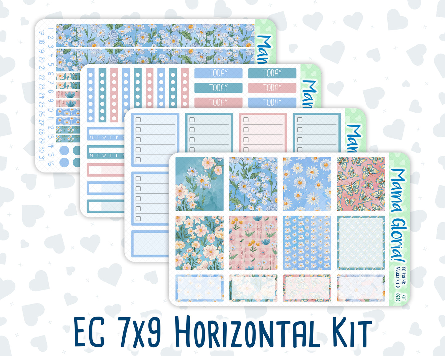 Kit 0216 -7x9 - Daisy Days - Weekly Kit For EC Horizontal Planners - May