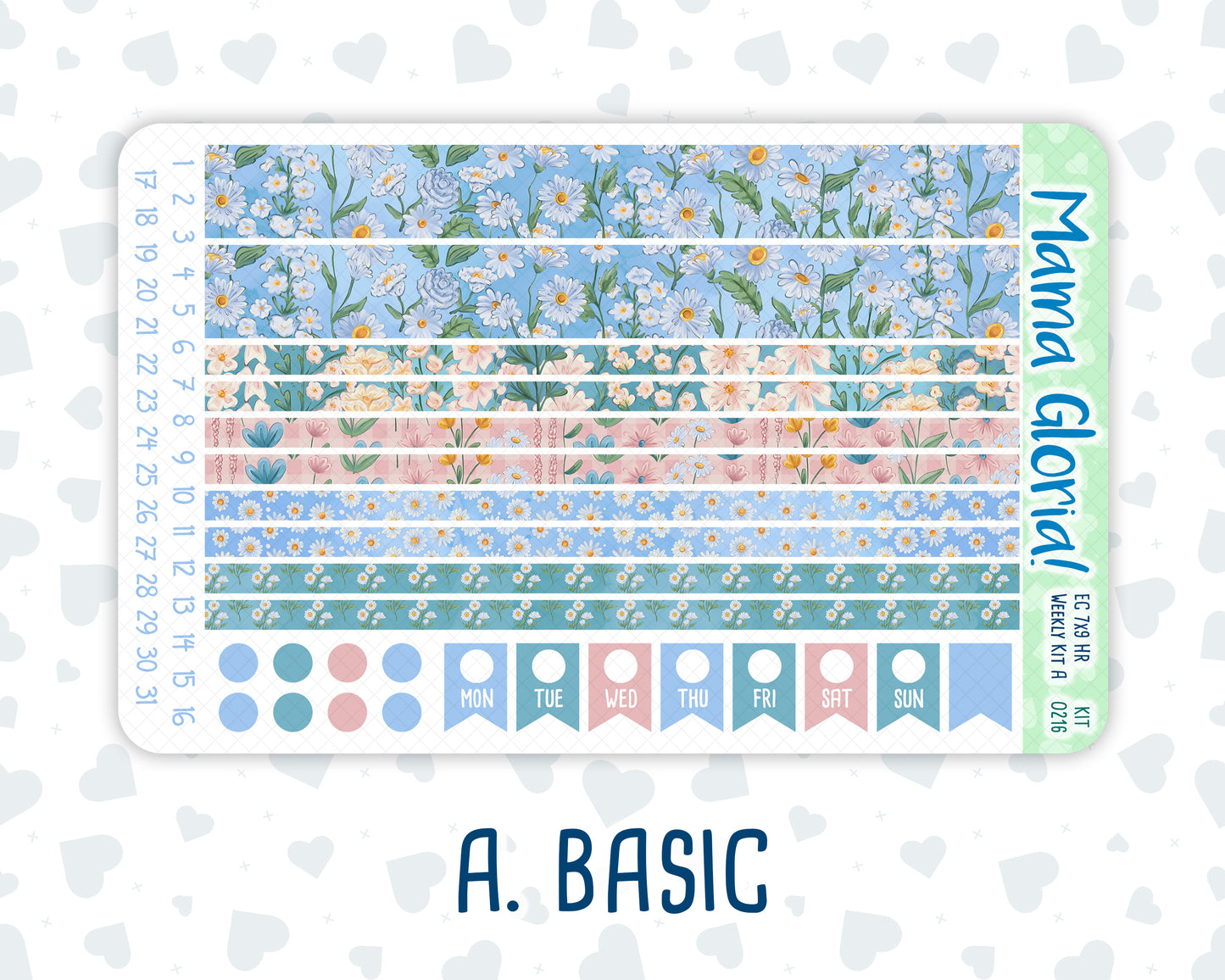 Kit 0216 -7x9 - Daisy Days - Weekly Kit For EC Horizontal Planners - May