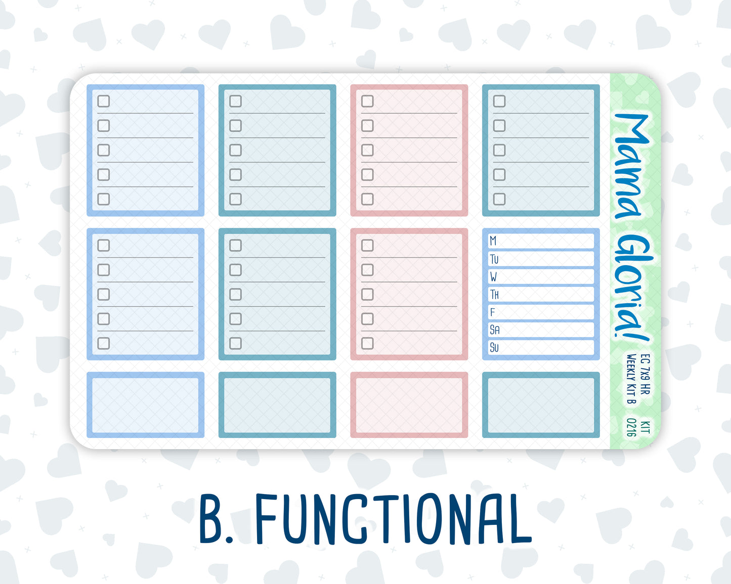 Kit 0216 -7x9 - Daisy Days - Weekly Kit For EC Horizontal Planners - May