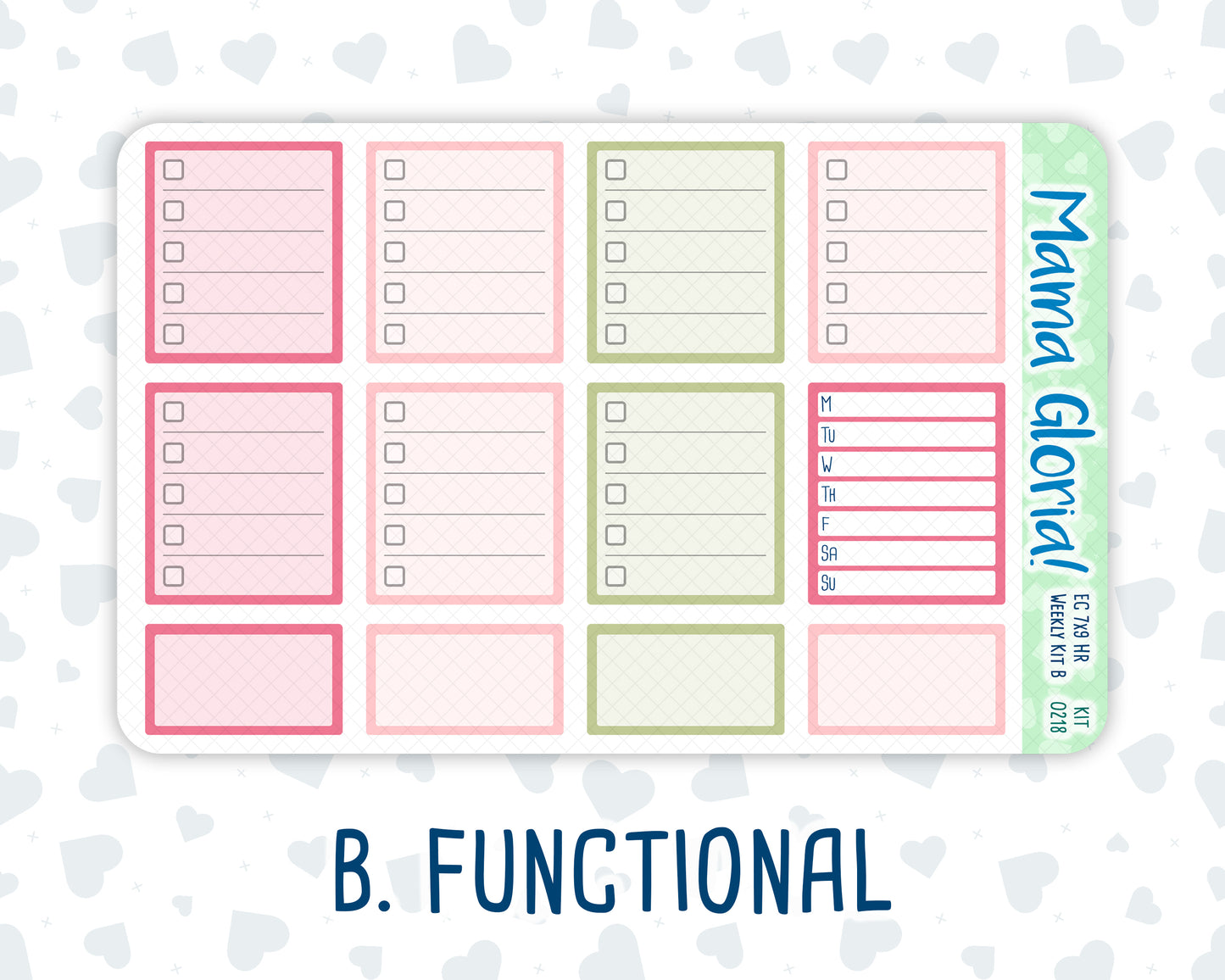 Kit 0218 -7x9 - Mother's Love - Weekly Kit For EC Horizontal Planners - May