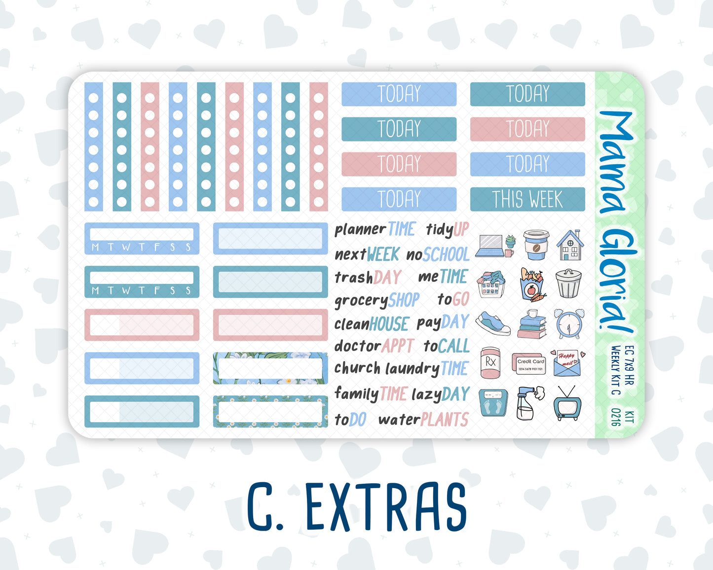 Kit 0216 -7x9 - Daisy Days - Weekly Kit For EC Horizontal Planners - May