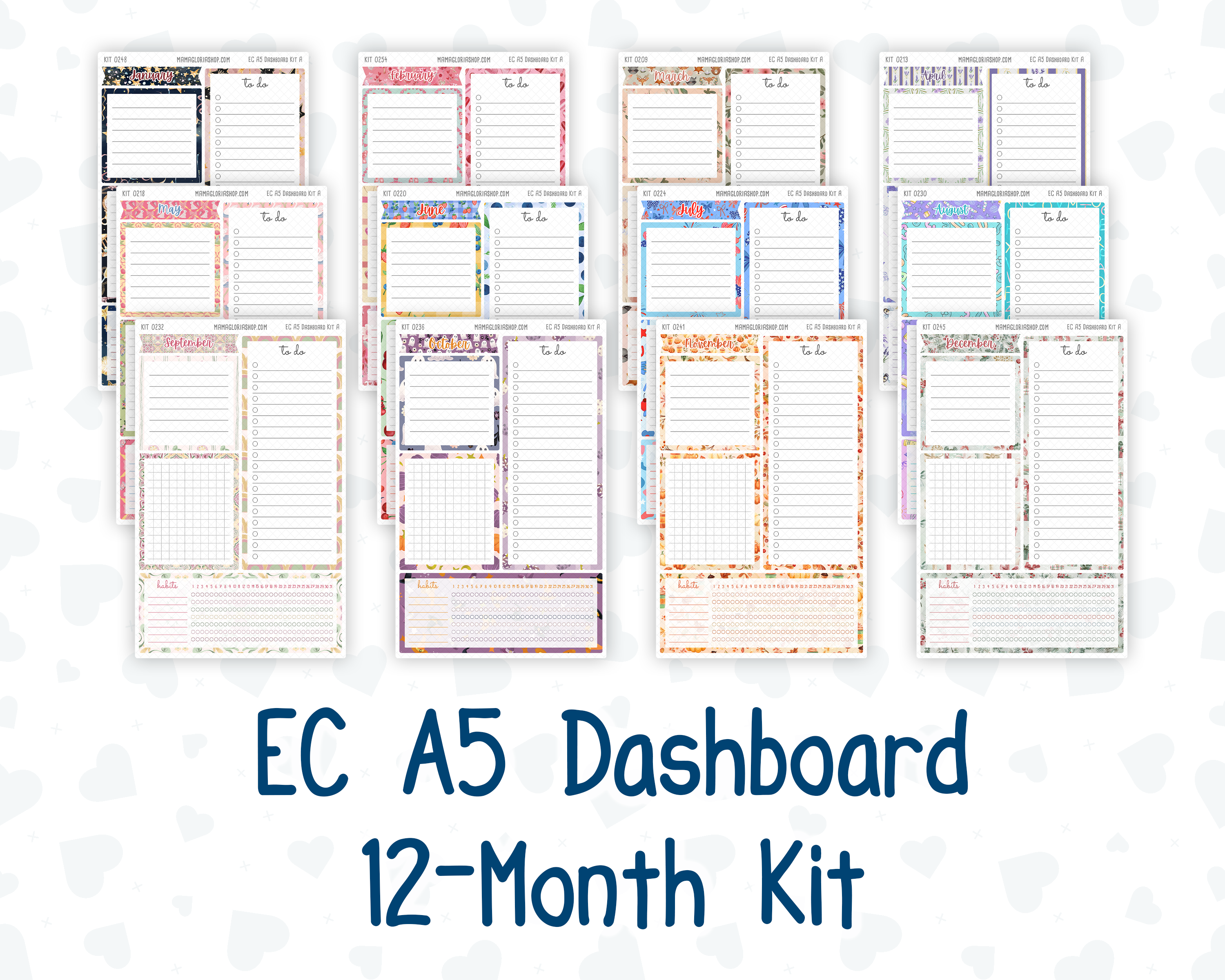 EC A5- 12-Month Kit - Monthly Dashboard - 2026 - For Erin Condren Plan ...