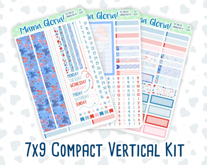 Kit 0224 - 7x9 Compact Vertical - Weekly Kit - July - Patriotic Parade