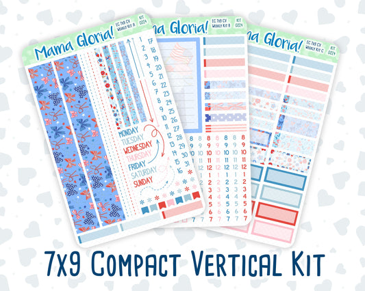 Kit 0224 - 7x9 Compact Vertical - Weekly Kit - July - Patriotic Parade