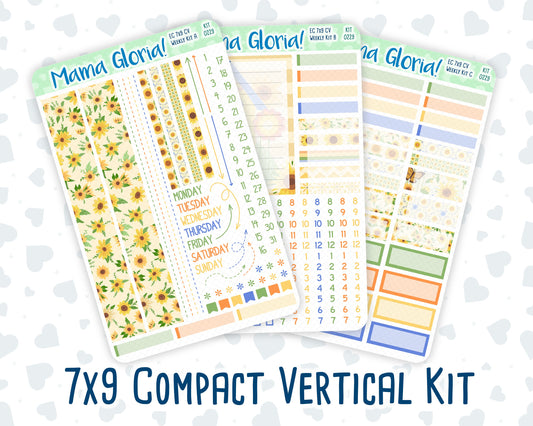 Kit 0229 - 7x9 Compact Vertical - Weekly Kit - August - Golden Faces