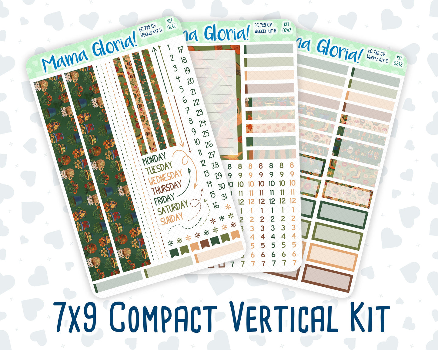 Kit 0242 - 7x9 Compact Vertical - Weekly Kit - November - Cottage Autumn